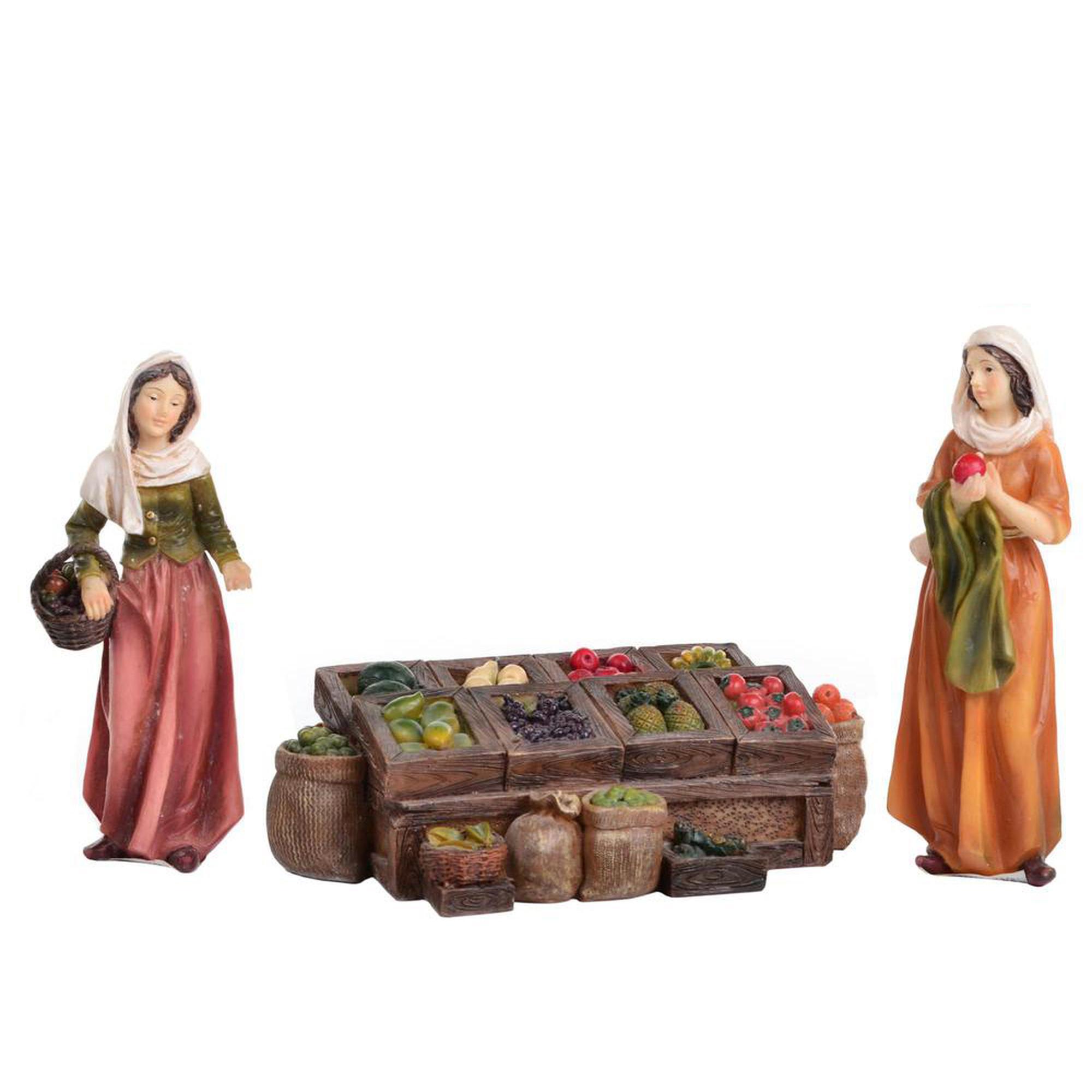 KG VILLAGER C/FRUIT 3PZFIG:15CM - 030-492899