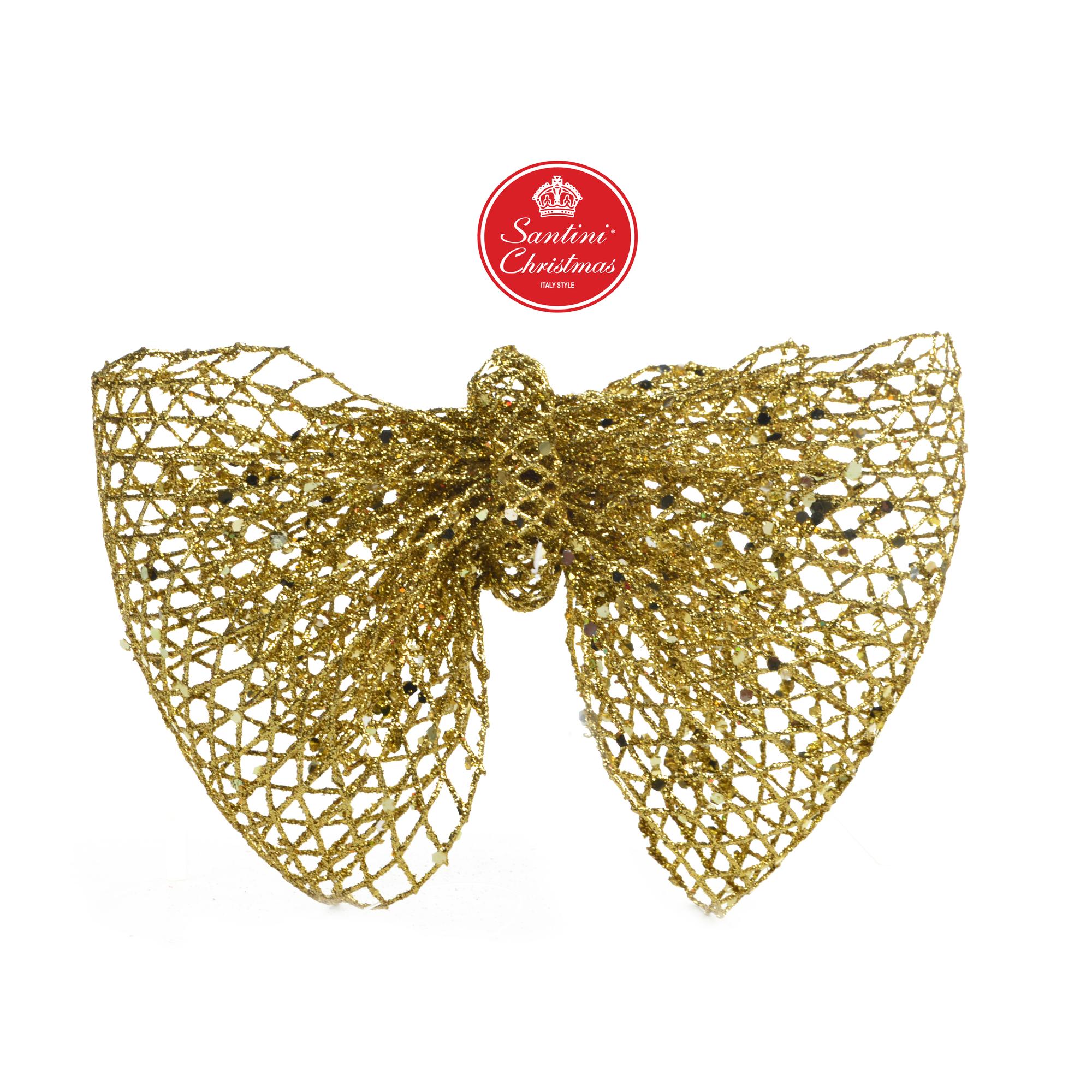 ORNAMENTO DE FITA DOURADA 20x15x6cm - 045-382094