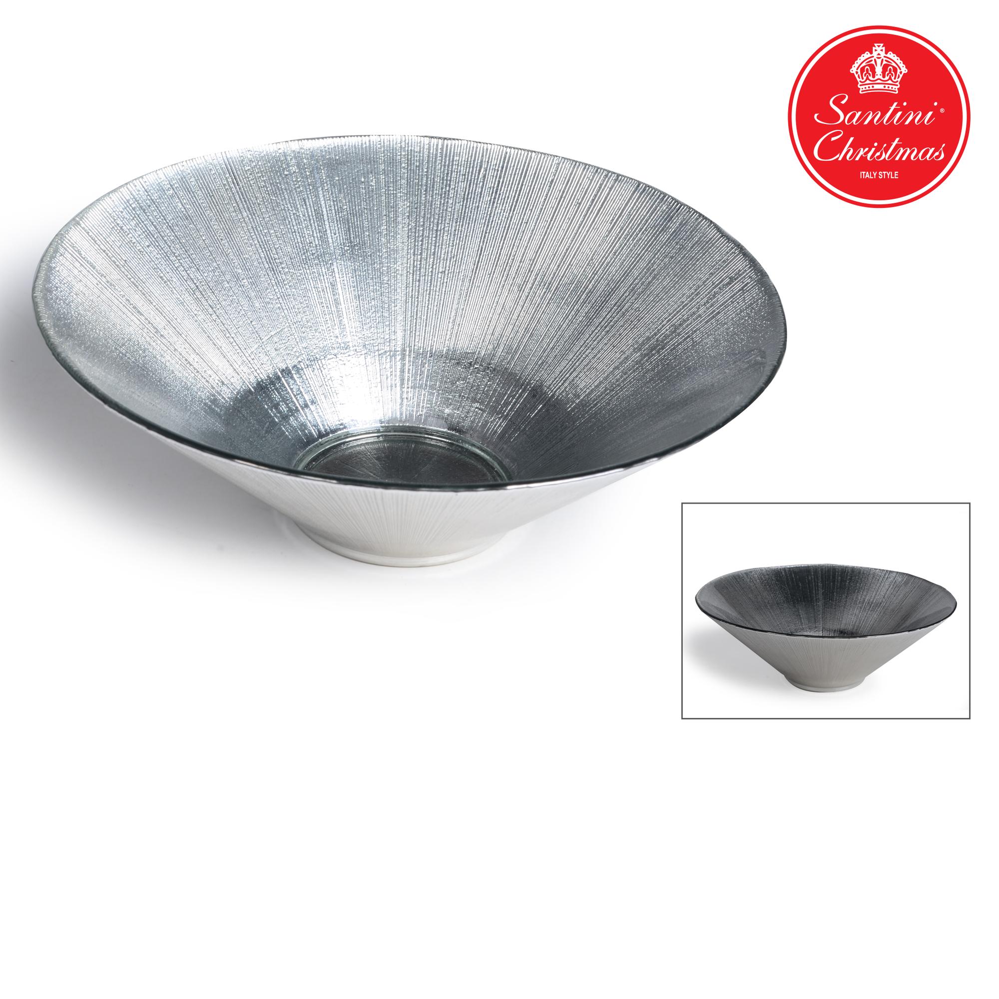 CUT GLASS BOWL, 25x9cm, SILVER - 046-115557