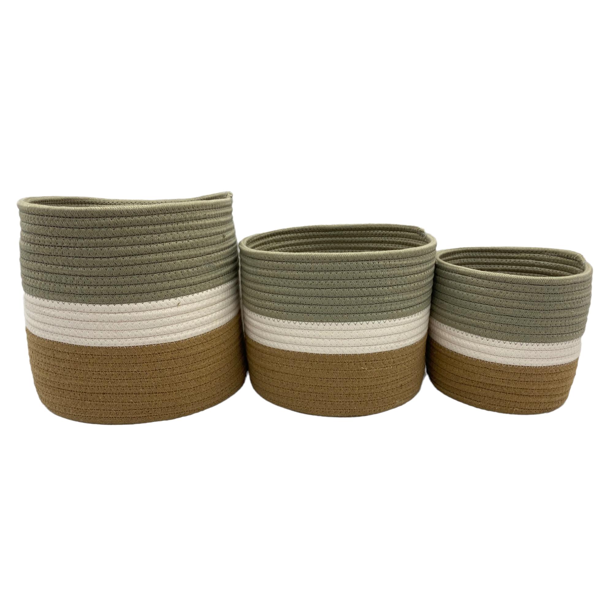 S/3 ROPE BASKET - 085-612225