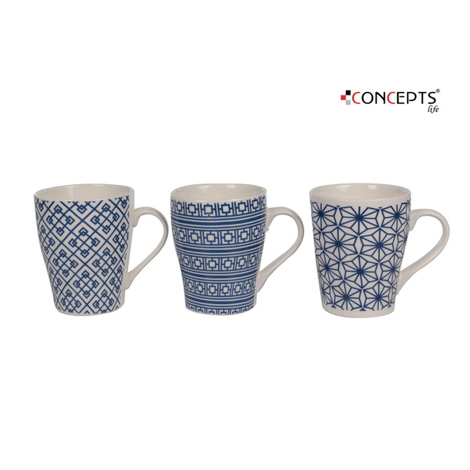 NEW BONE CHINA MUG, 3 DESIGN A - 087-041334