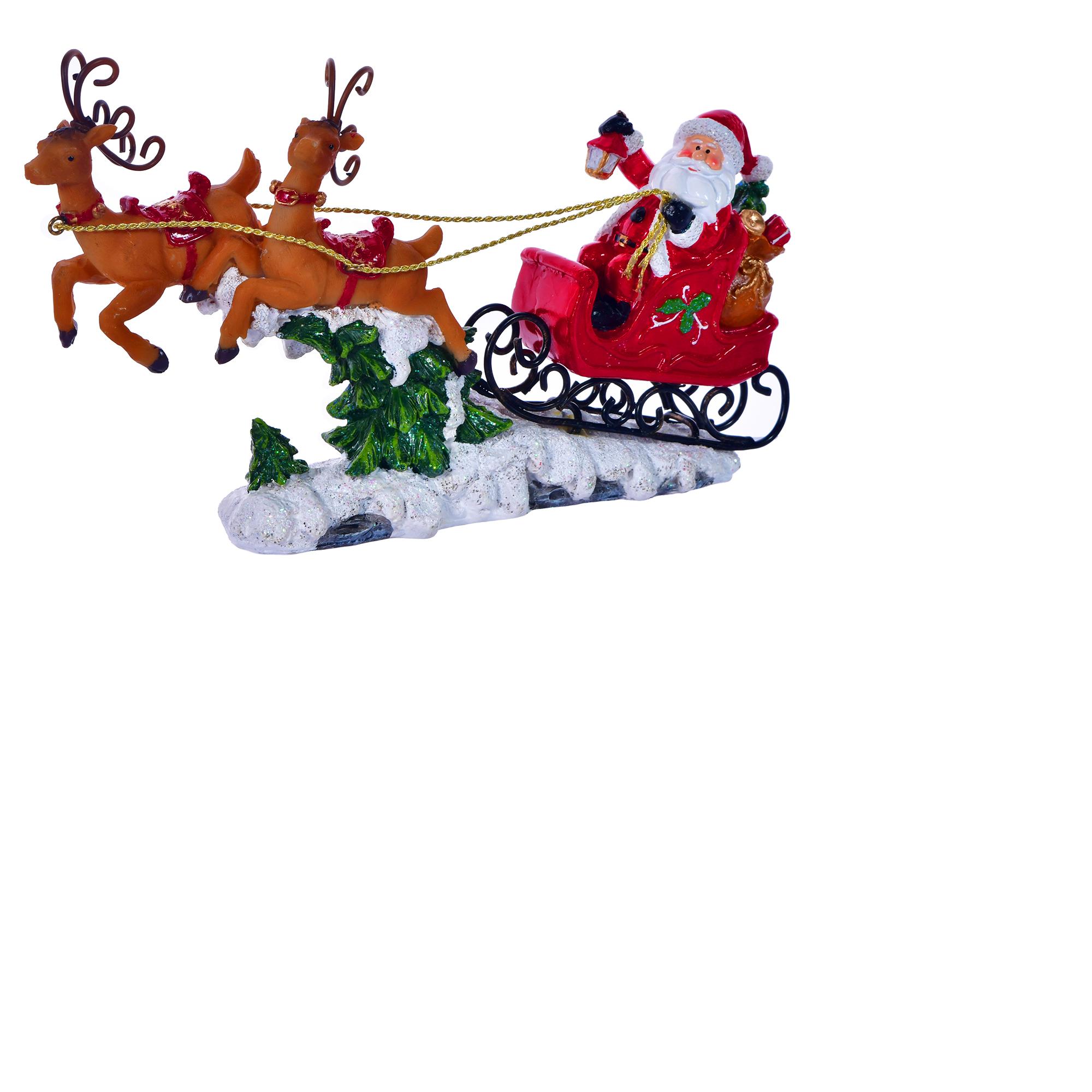 POLY SANTA ON SLEIGH DéCOR - 100-0500097