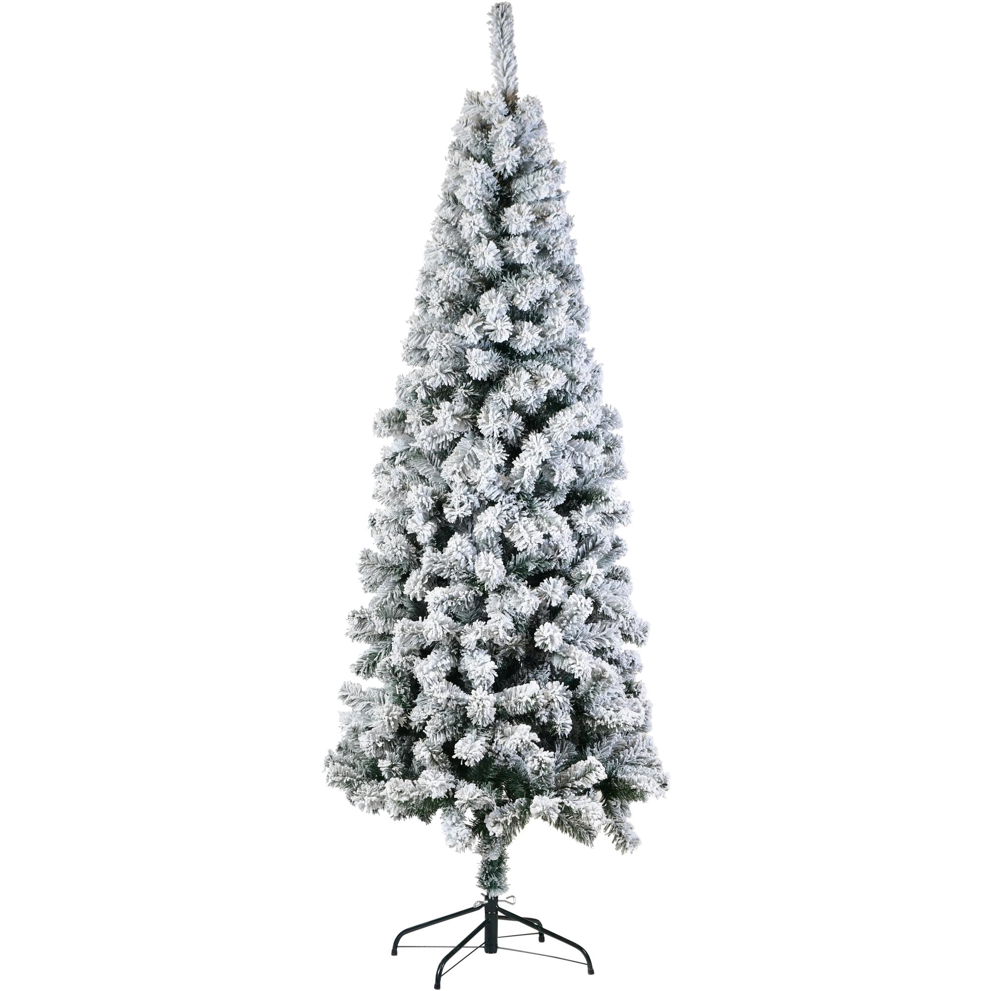 7ft 500tips snowflocked pvc Christmas tree wrapped tree - 110-0100064