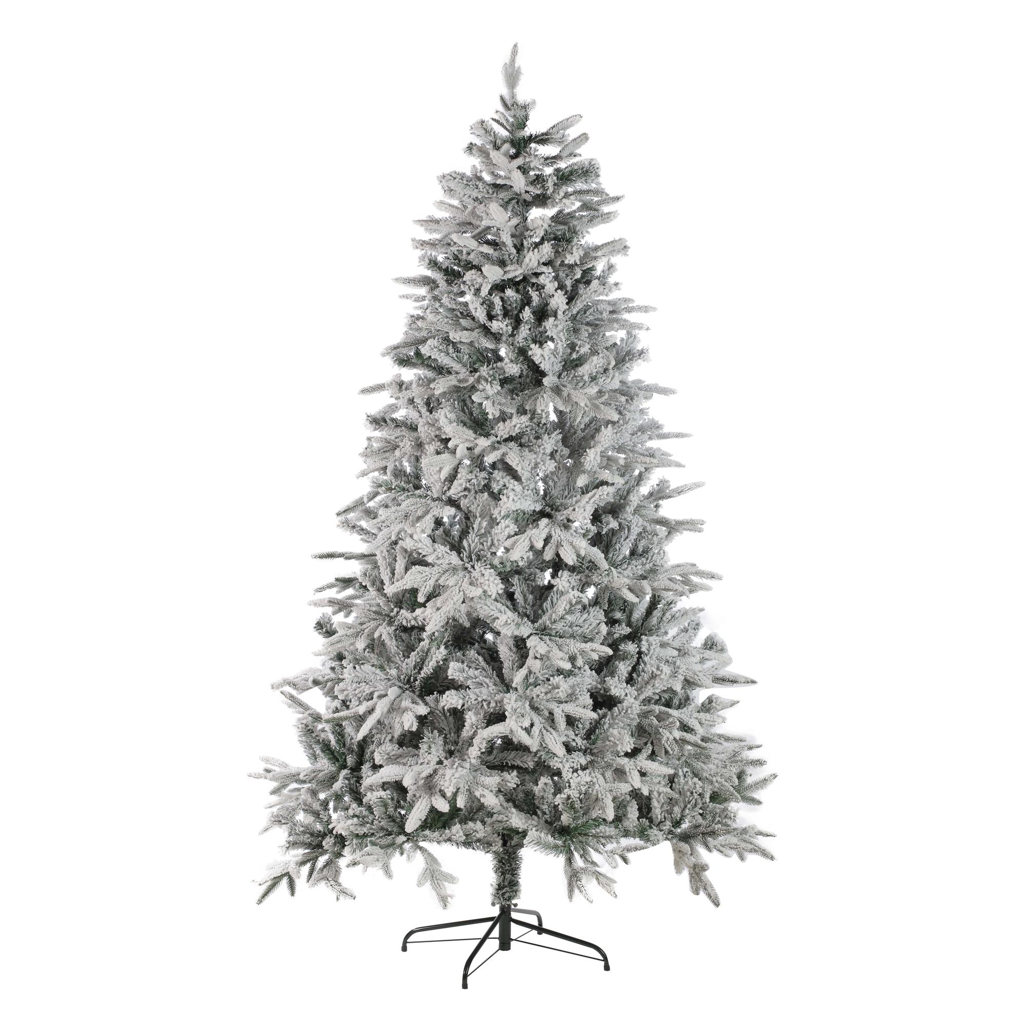 Xmas Tree 240 cm Flocked PE +PVC 1550tips PVC 6cm/0.1mmhing - 110-0100229