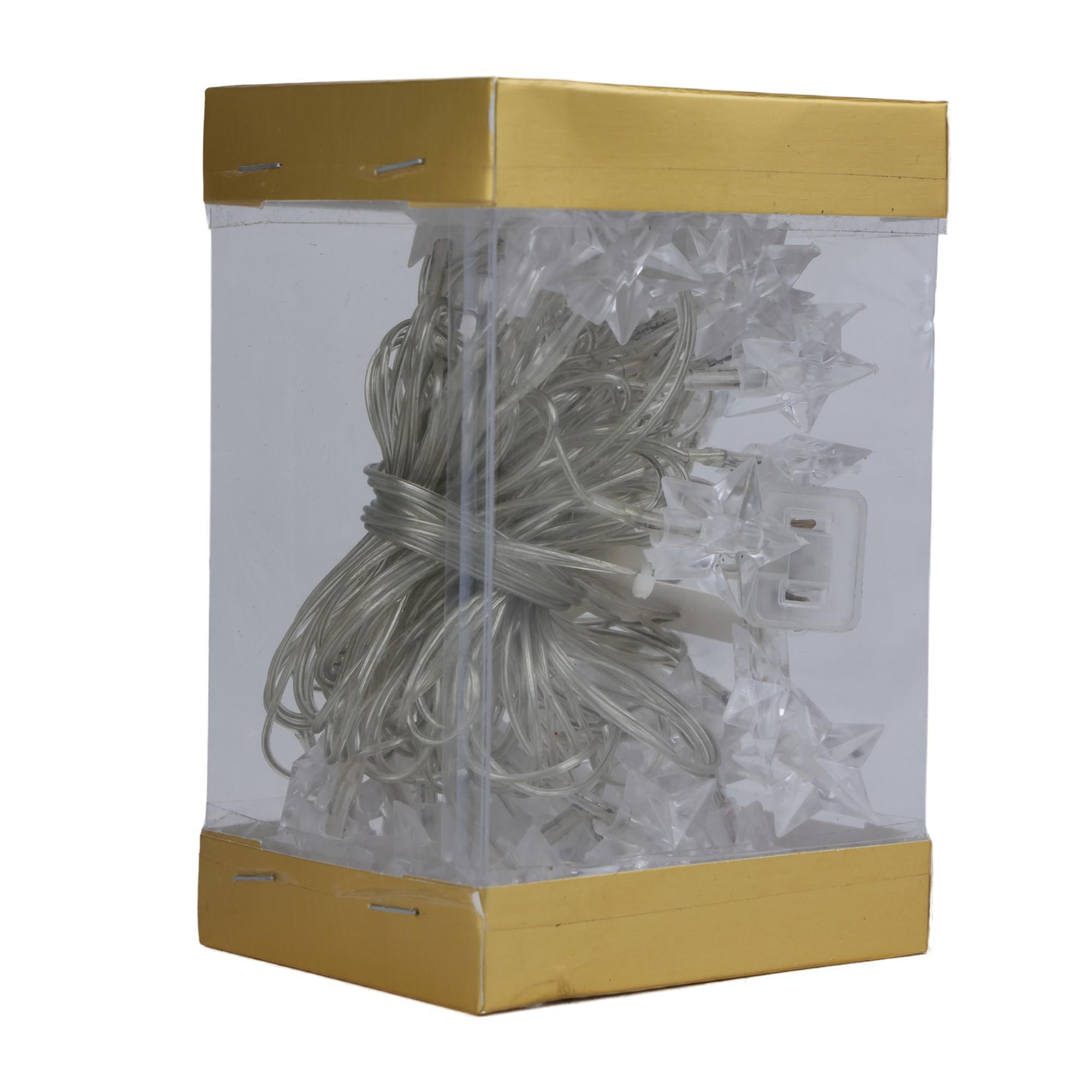 50L CHRISTMAS STARS WEND CONNECTOR CLEAR WIRE WARM LIGHT - 120-3900457/1