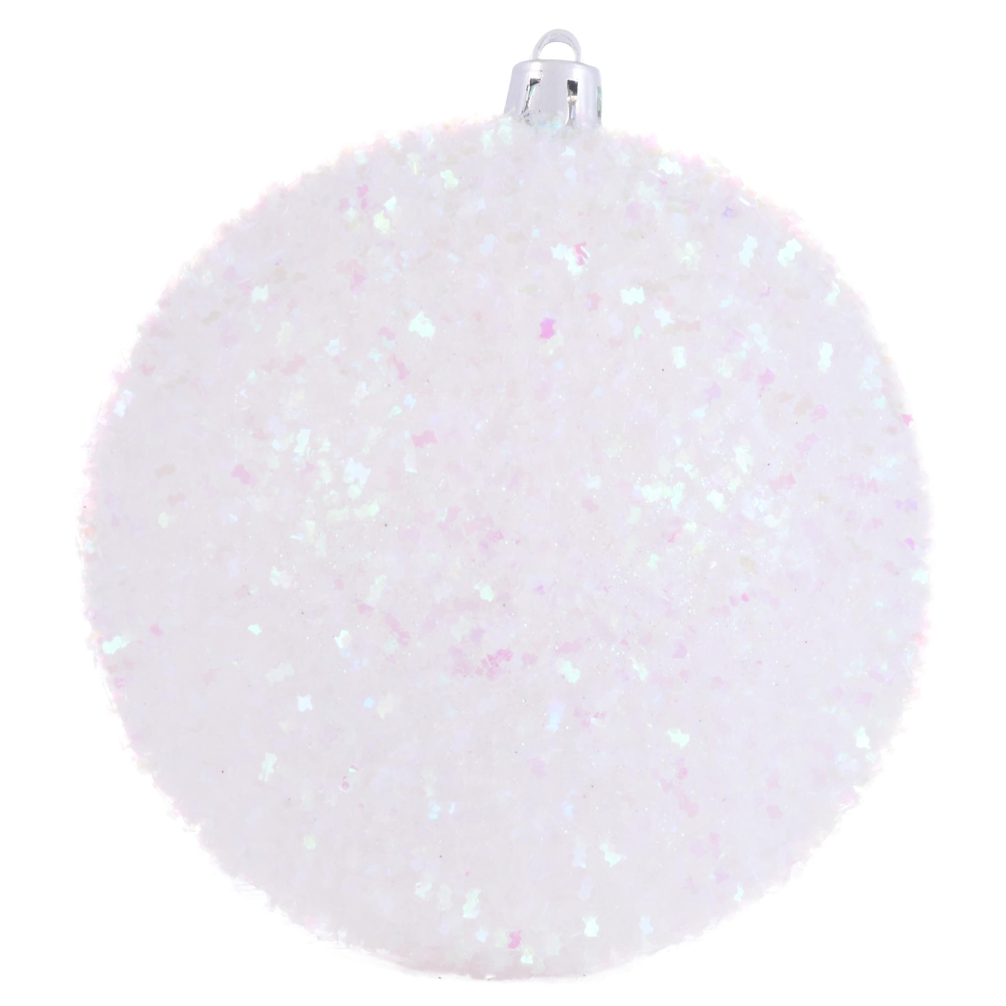120MM GLITTER BALL W/ TINSEL2PCS PER BOX.
Color:White with - 130-9501355