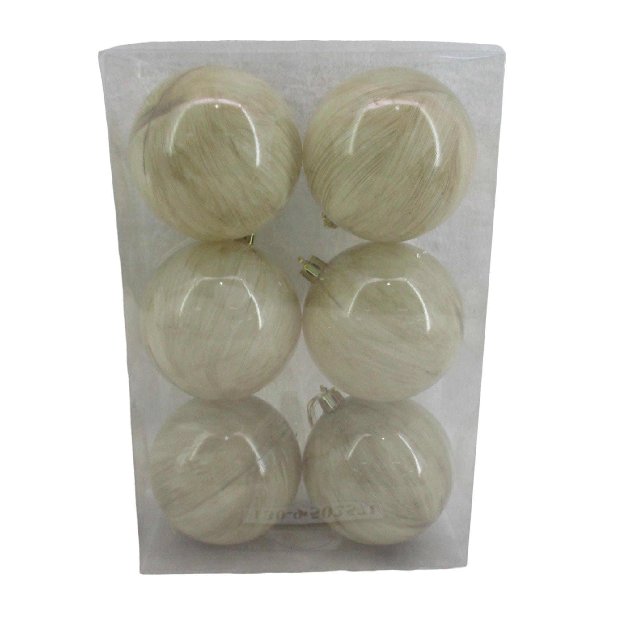 80MM SHINY BALL W/ PAINTING Marble patternTOTAL 6PCS IN A PV - 130-9502571