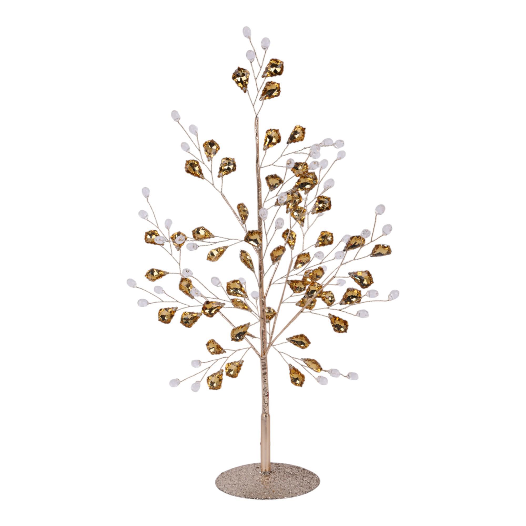 35CM CLEAR BEANDS +GOLD DIAMOND TREE - 140-1900329