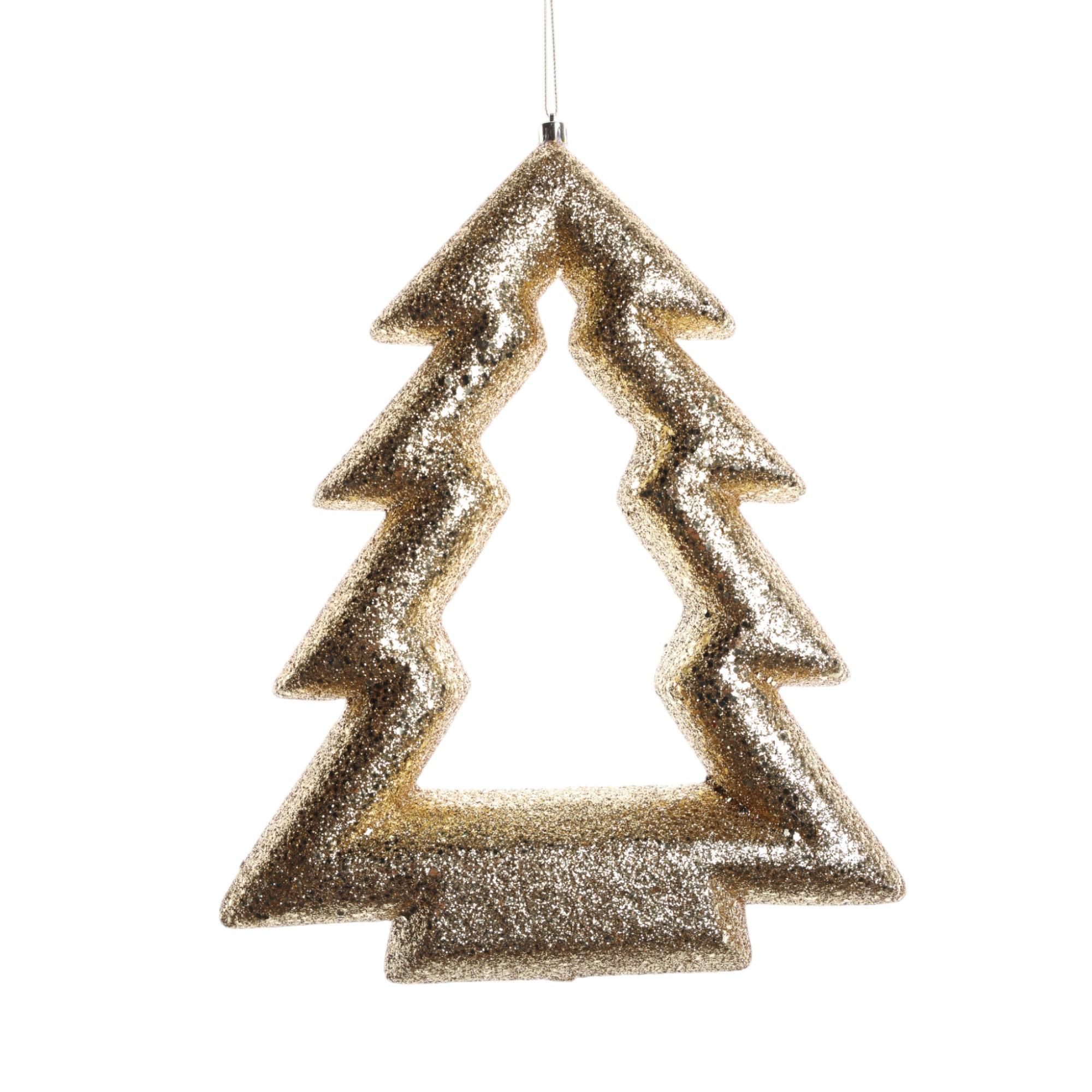 32.5CM H GLITTER POLYFOAM TREEORNAMENT W/HANGING - 140-3600022