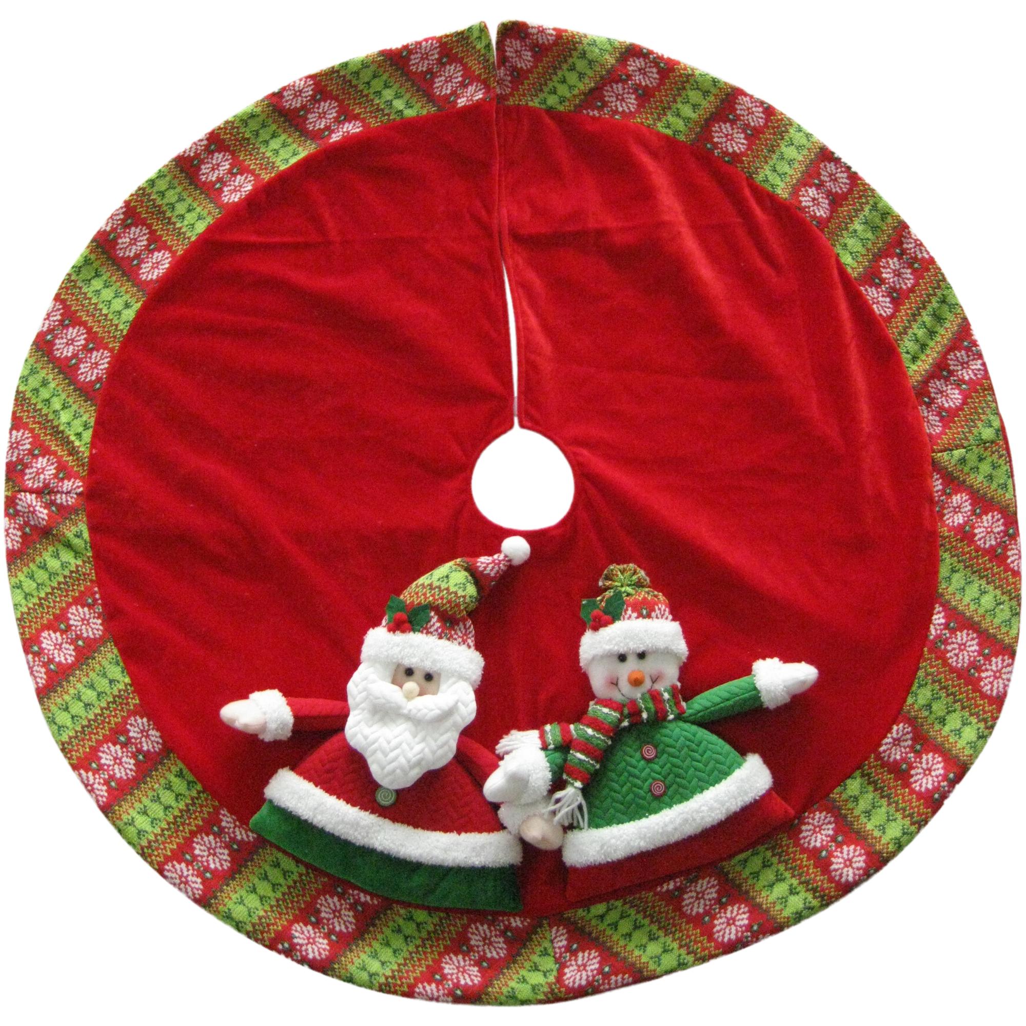 107CMDIA. SANTA/SNOWMAN TREE SKIRT - 150-8100366