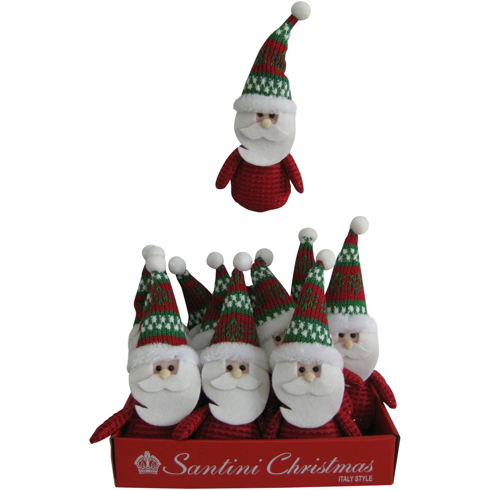 15CMH 12PCS SANTA ORN.5IN "SANTINI CHRISTMAS" PAPER BOX BOX - 150-8100386A