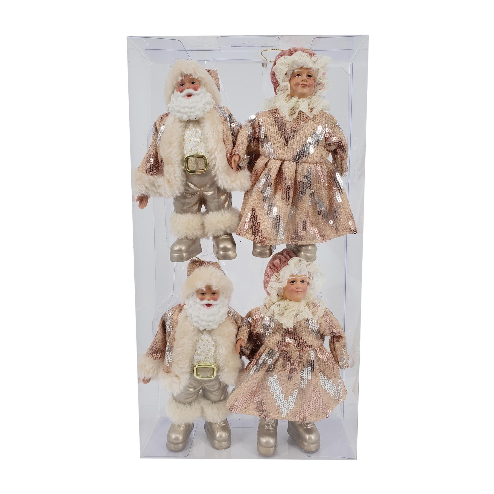 JG PAPAI NOEL/MAMÃE SANTA 18 CM 4 UNIDADES - 160-4501162