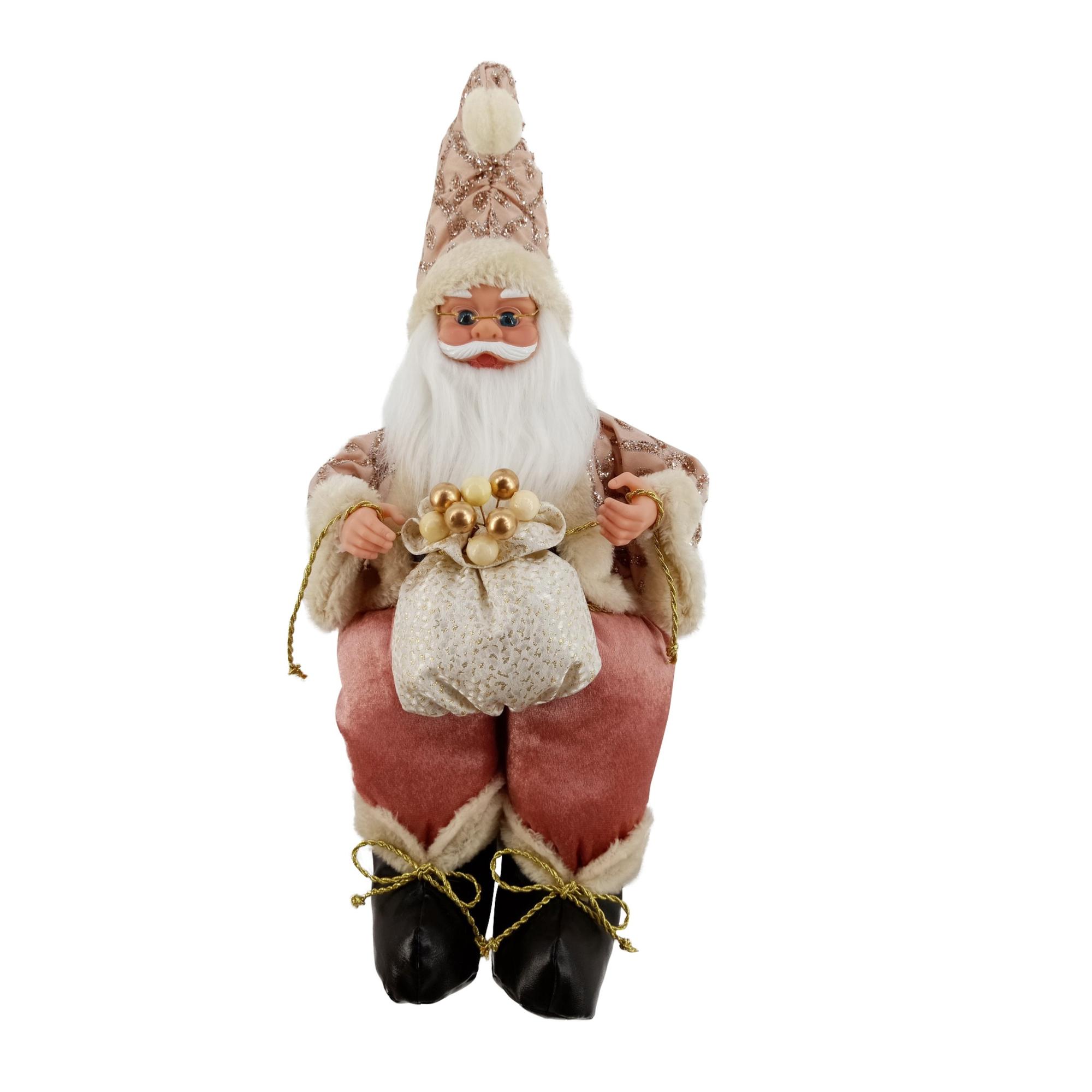 SITTING MUSICAL SANTA 40.5cmH, - 160-4501173
