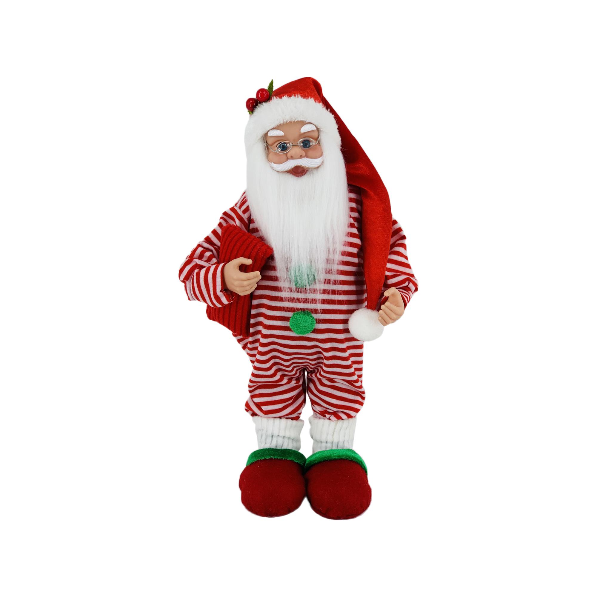 STANDING MUSICAL SANTA 45.5cmHPLASTIC HEAD/HANDS TUNE: SANT - Noritex