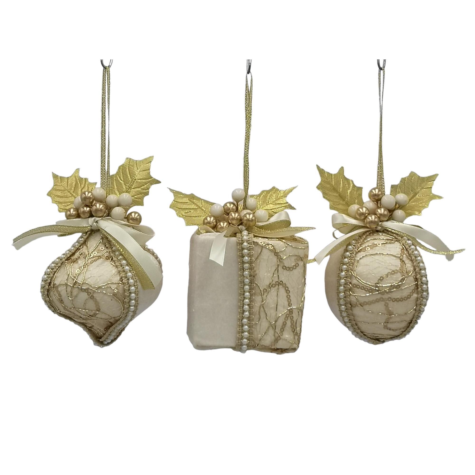 ORNAMENTO DE DECORAÇÃO JG 3 PEÇAS 8X8X10CM - 160-4502831