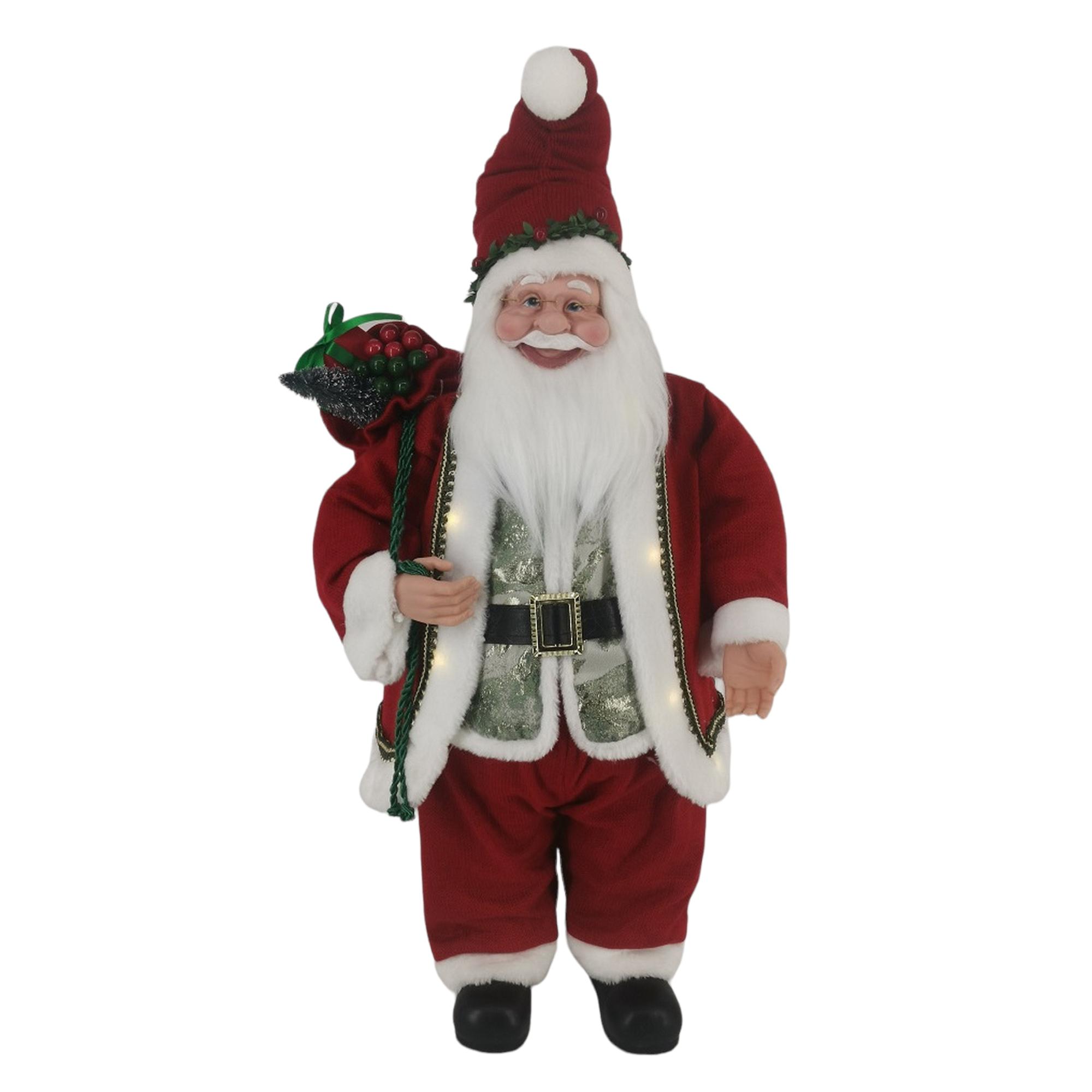 STANDING SANTA W/LED LIGHT W/O BATTERY 71cmH PLASTIC HEAD/H - 160-4503050