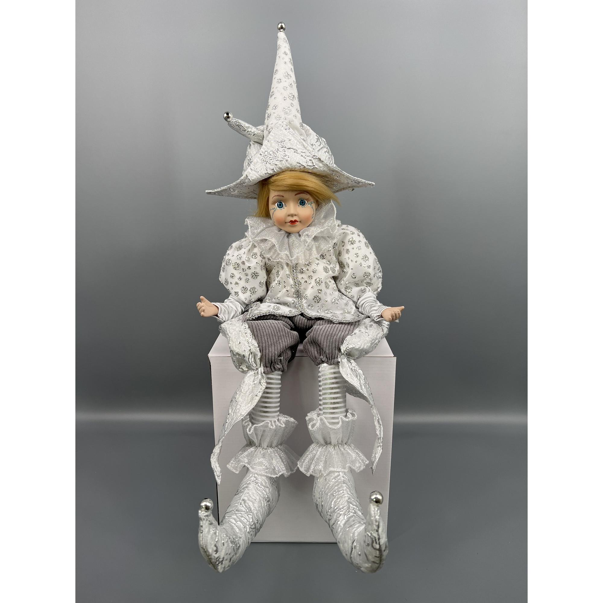 SITTING MUSICAL KID JESTER 56cmH PORCELAIN HEAD/HANDS TUNE: - 160-4503226