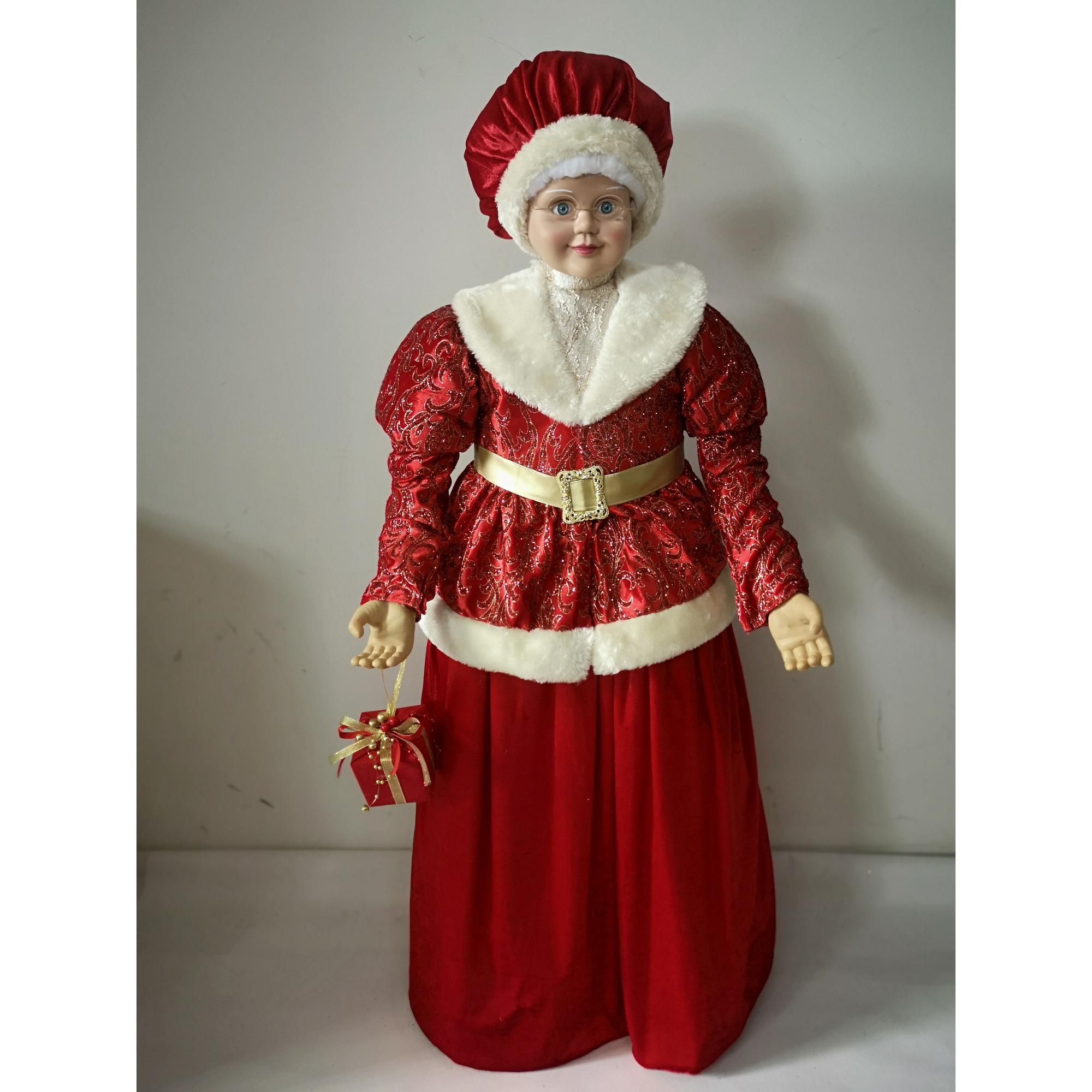 STANDING MRS SANTA 122cmH PLASTIC HEAD/HANDS - 160-4503358