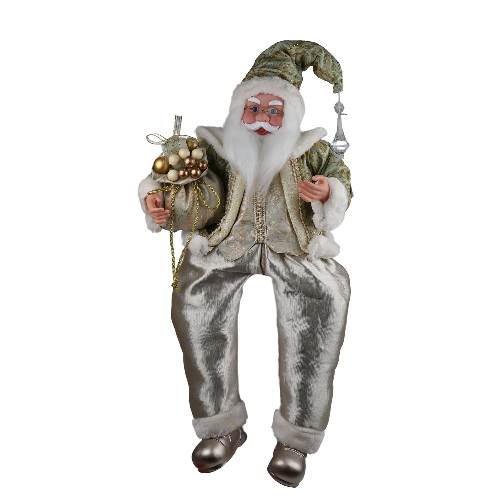 SITTING MUSICAL SANTA 66CMH PLASTIC HEADHANDS SANTA CLAUSE I - 160-4504273