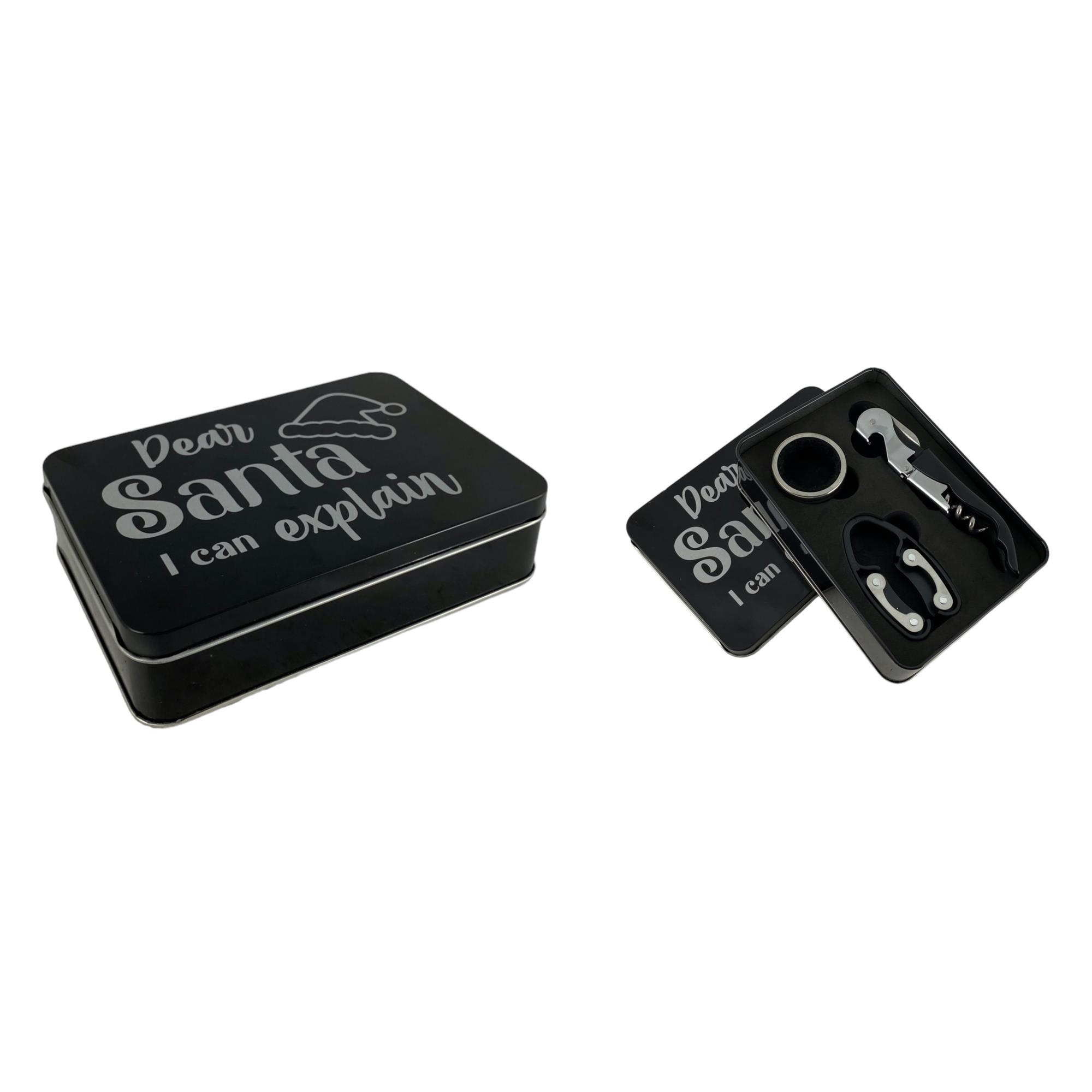 BLACK TIN BOX WITH COLLARFOILCUTTER AND WAITER'S CORKSCREW - 180-0300043