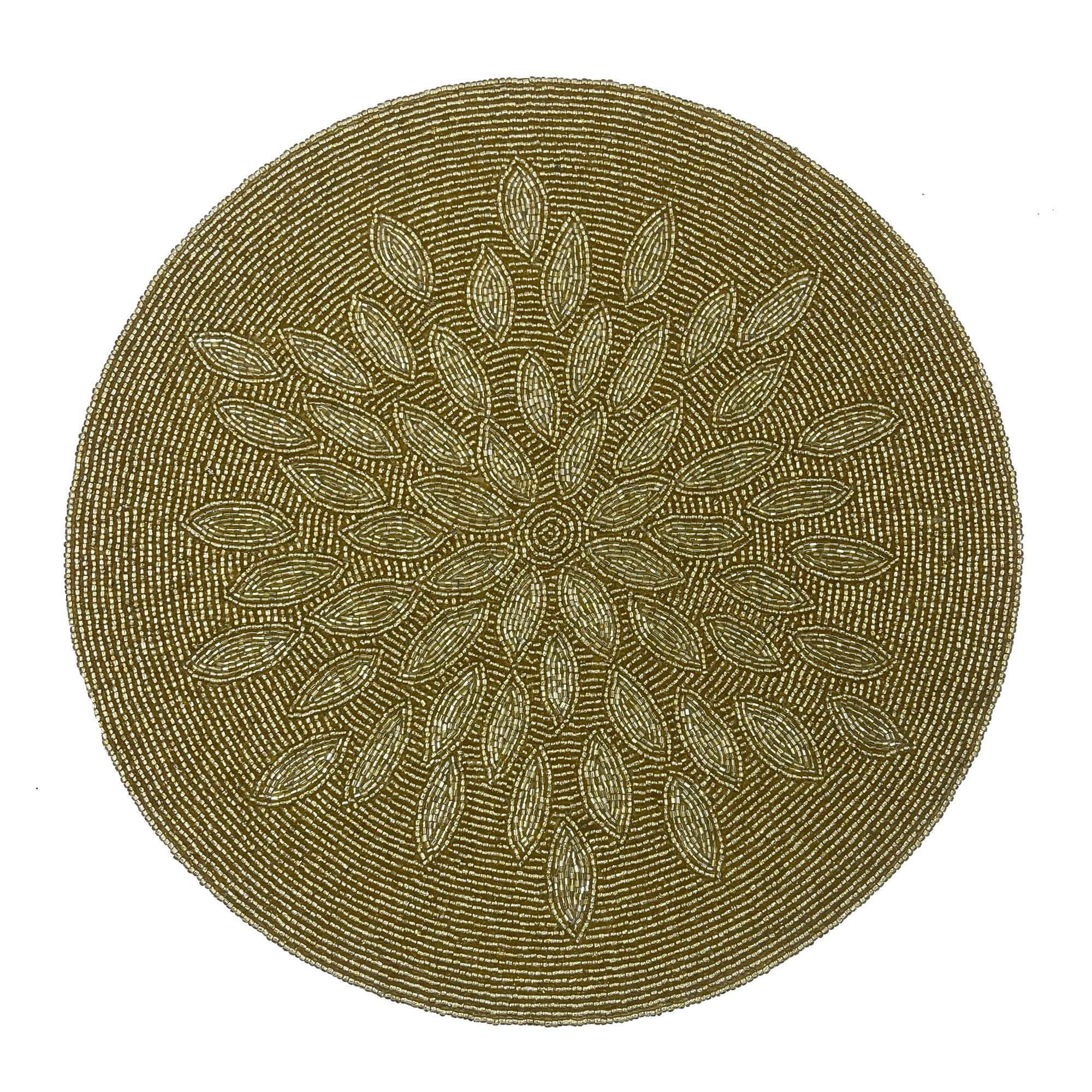 Beaded Embroidered Placemat Changes : To be made in Gold - 180-0800044