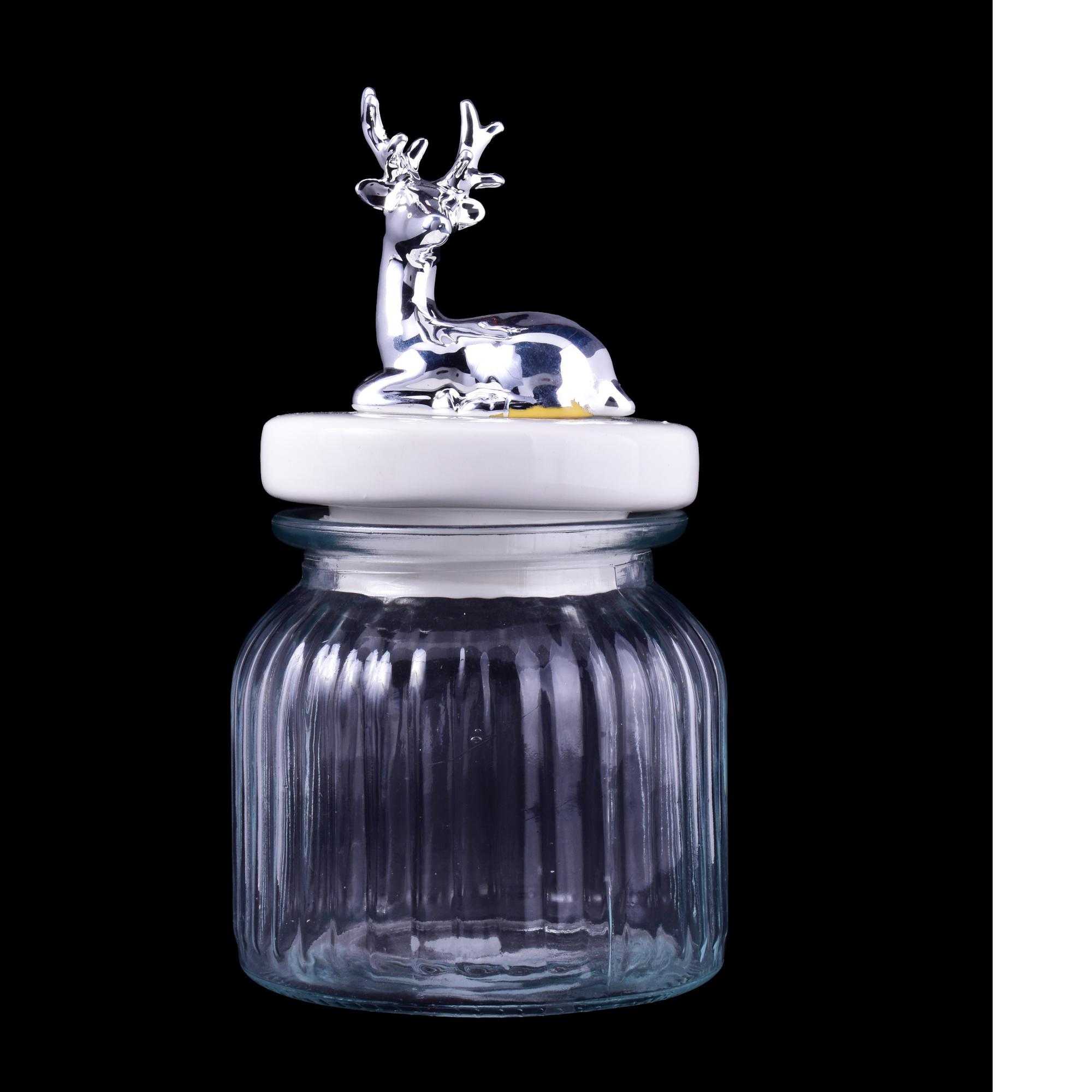 DOLOMITE/GLASS DEER COOKIE JAR - 180-2400038