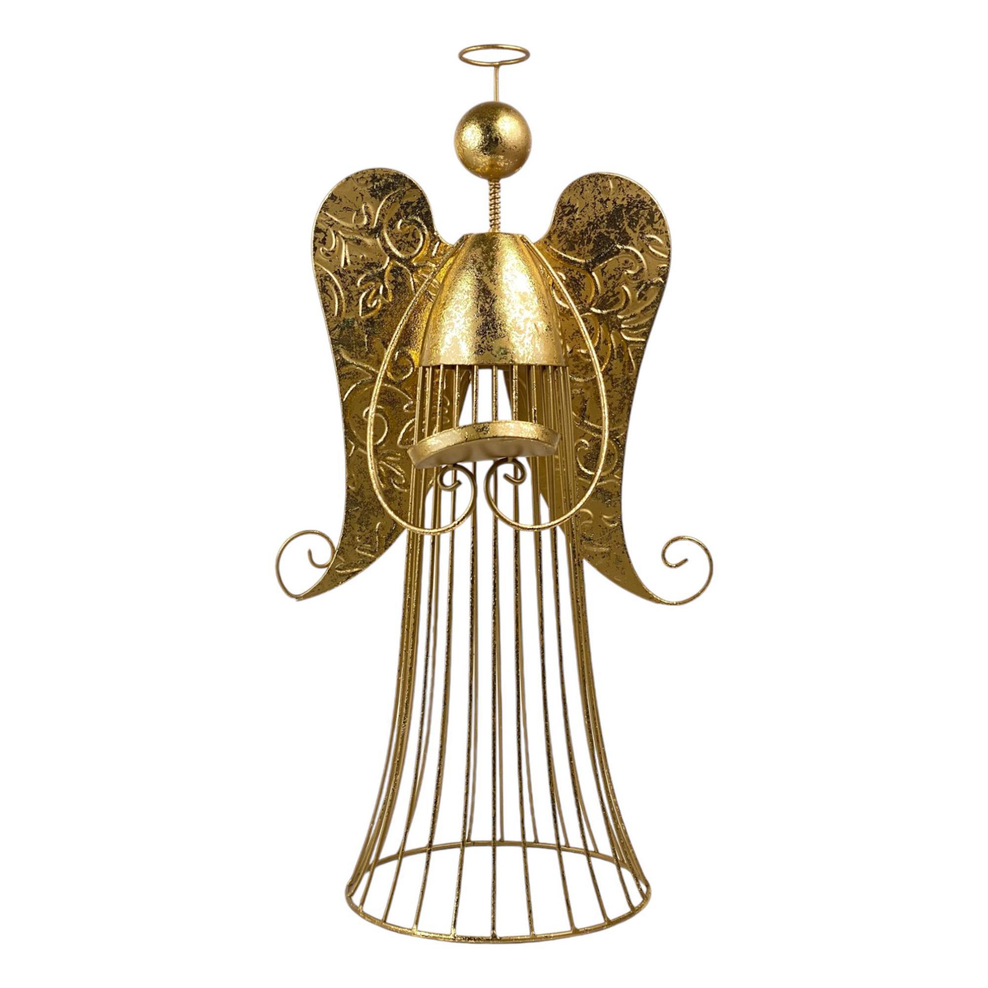 METAL XMAS ANGLE DCOR CANDLE HOLDER - 180-2500081