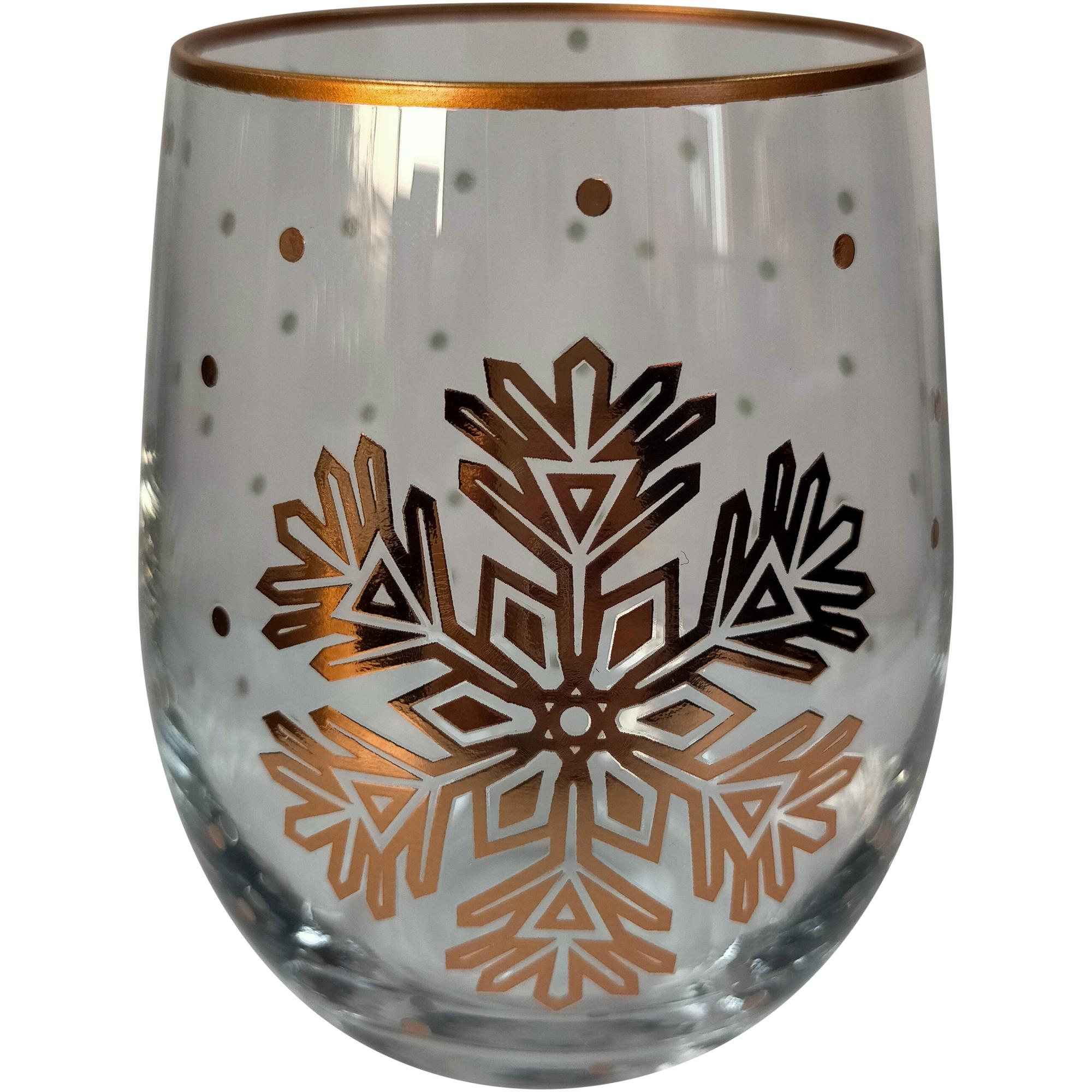 SET OF 4 TUMBERS WITH ROSE GOLD RIM ON TOP AND ROSE GOLD DEC - 180-2900147