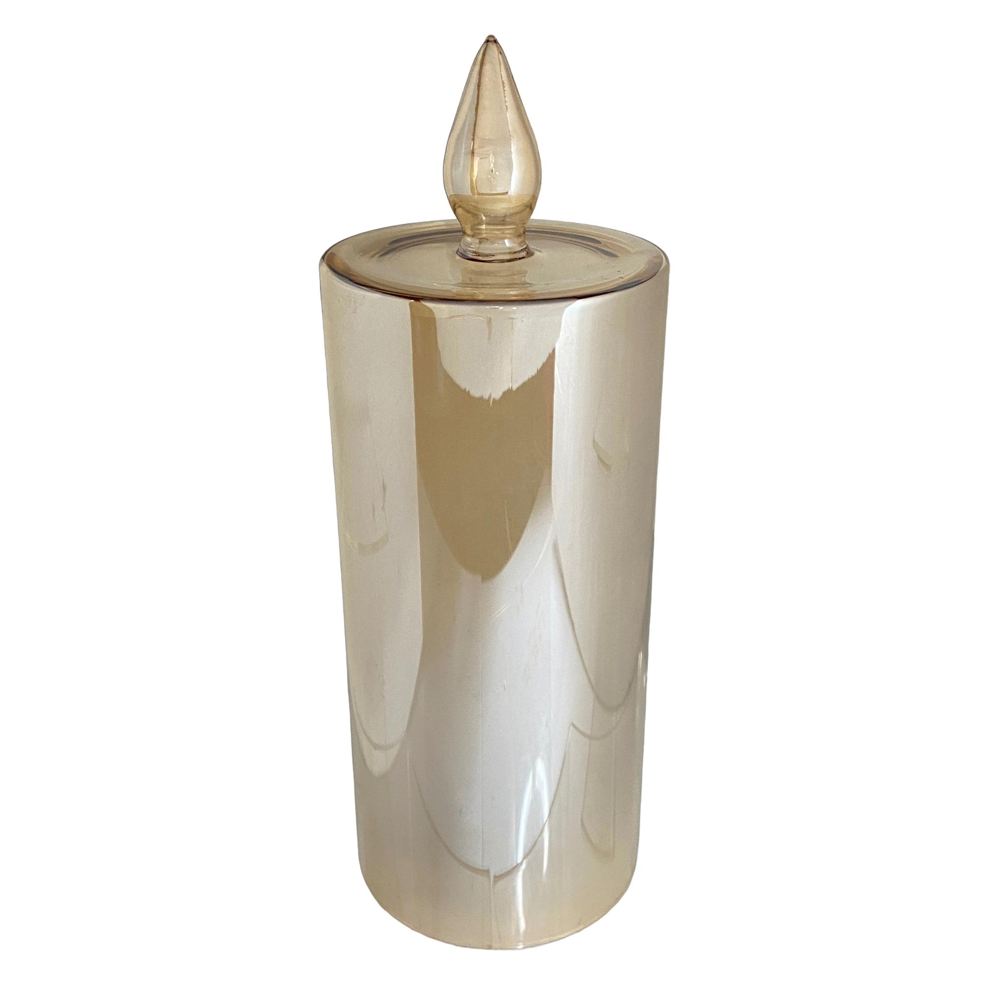 ADORNO VELA DE VIDRIO C/LUZ 9x - 180-3300675