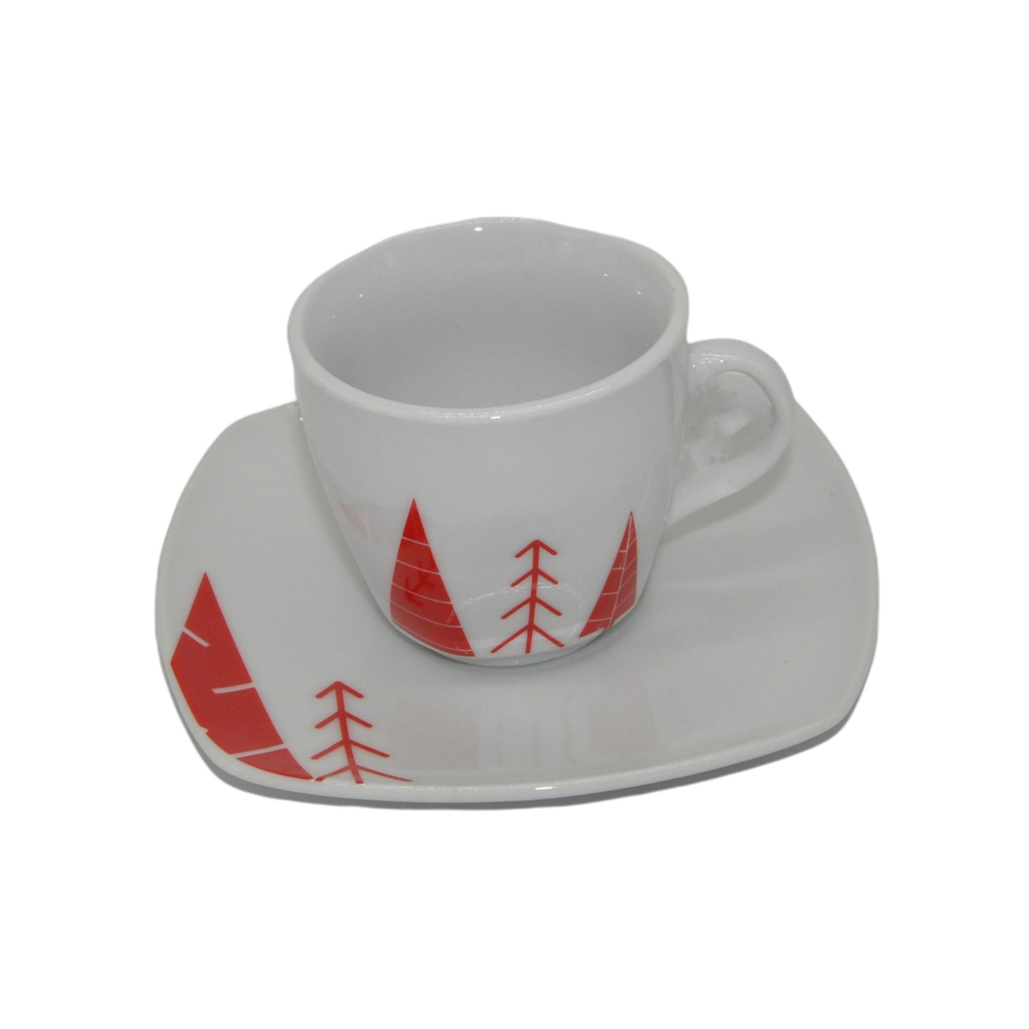 SET OF 6 90CC CUP AND SAUCERROUND SHAPE - 180-6100065