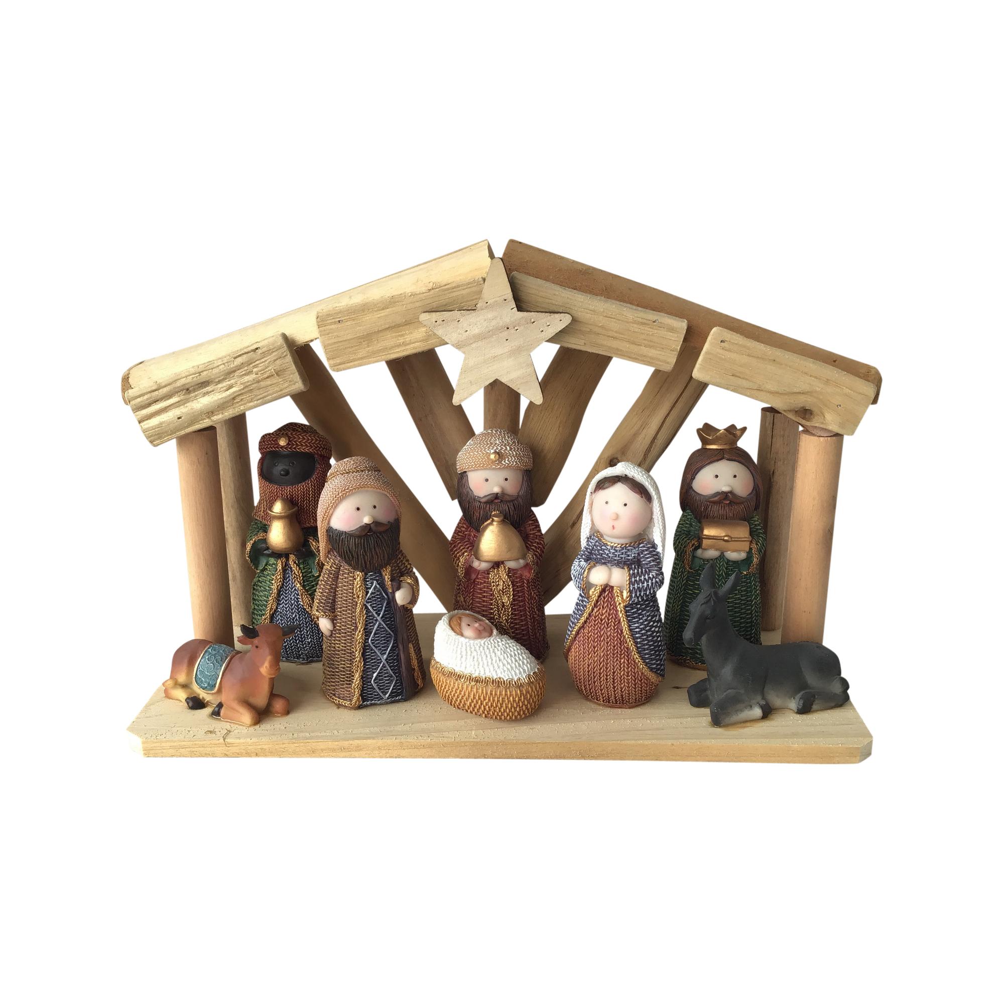 WOOD / POLY NATIVITY SET - 200-0900003