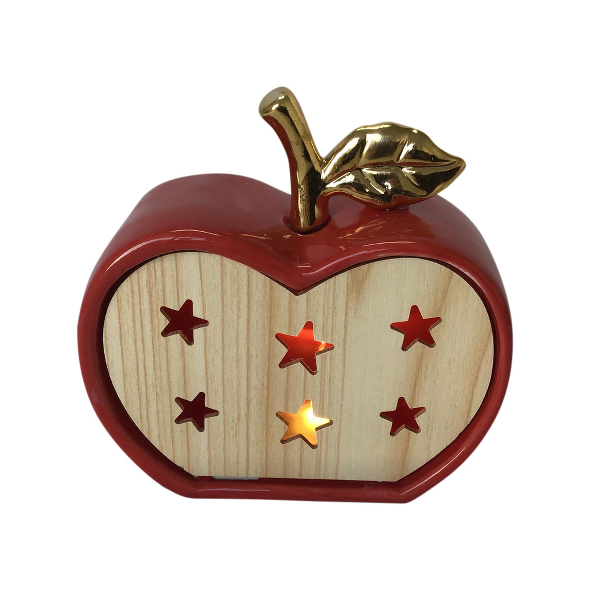 DOLOMITE/MDF APPLE W/ LED LIGHT(USE 2PCS "LR44" BUTTON CELL - 200-2300357