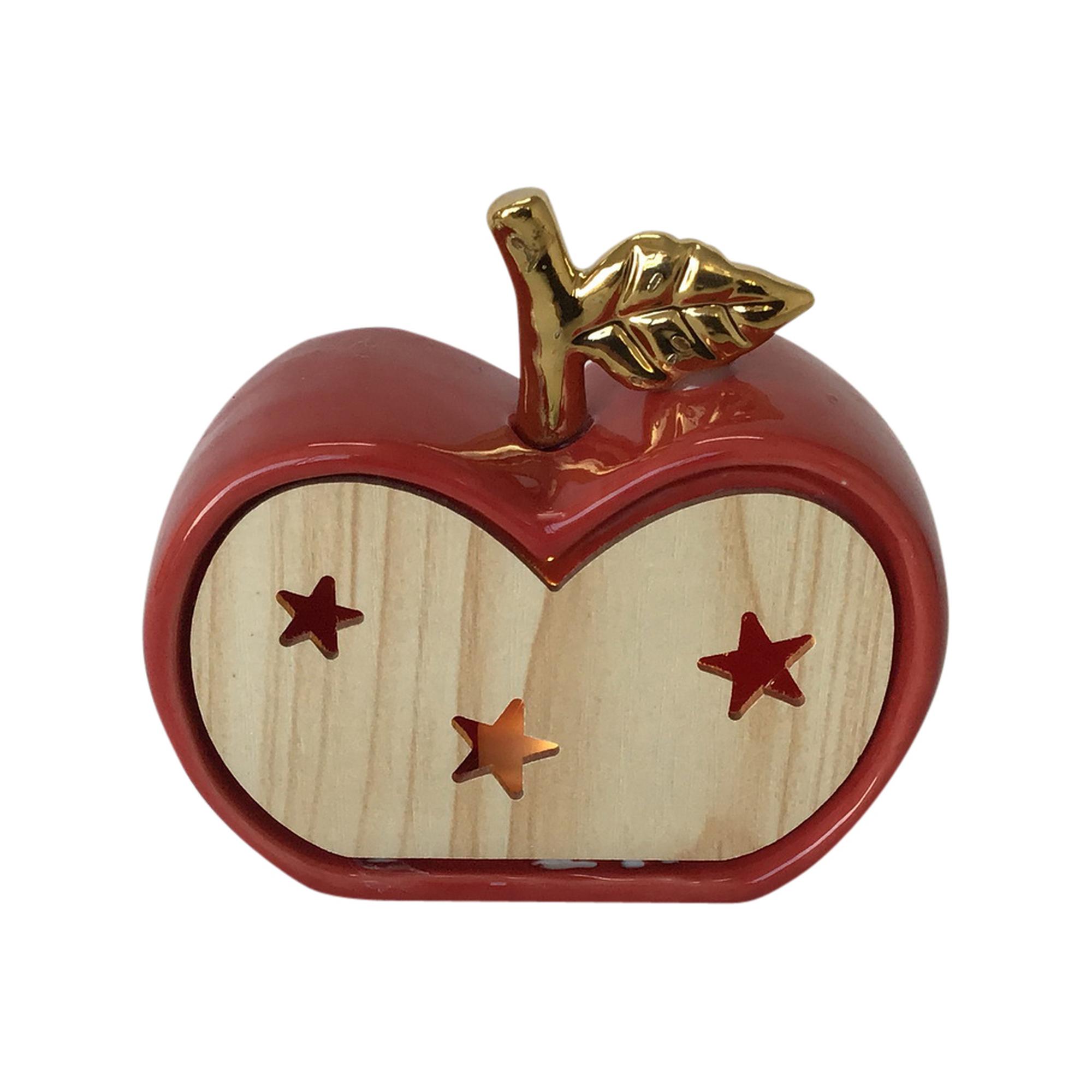DOLOMITE/MDF APPLE W/ LED LIGHT(USE 2PCS "LR44" BUTTON CELL - 200-2300358