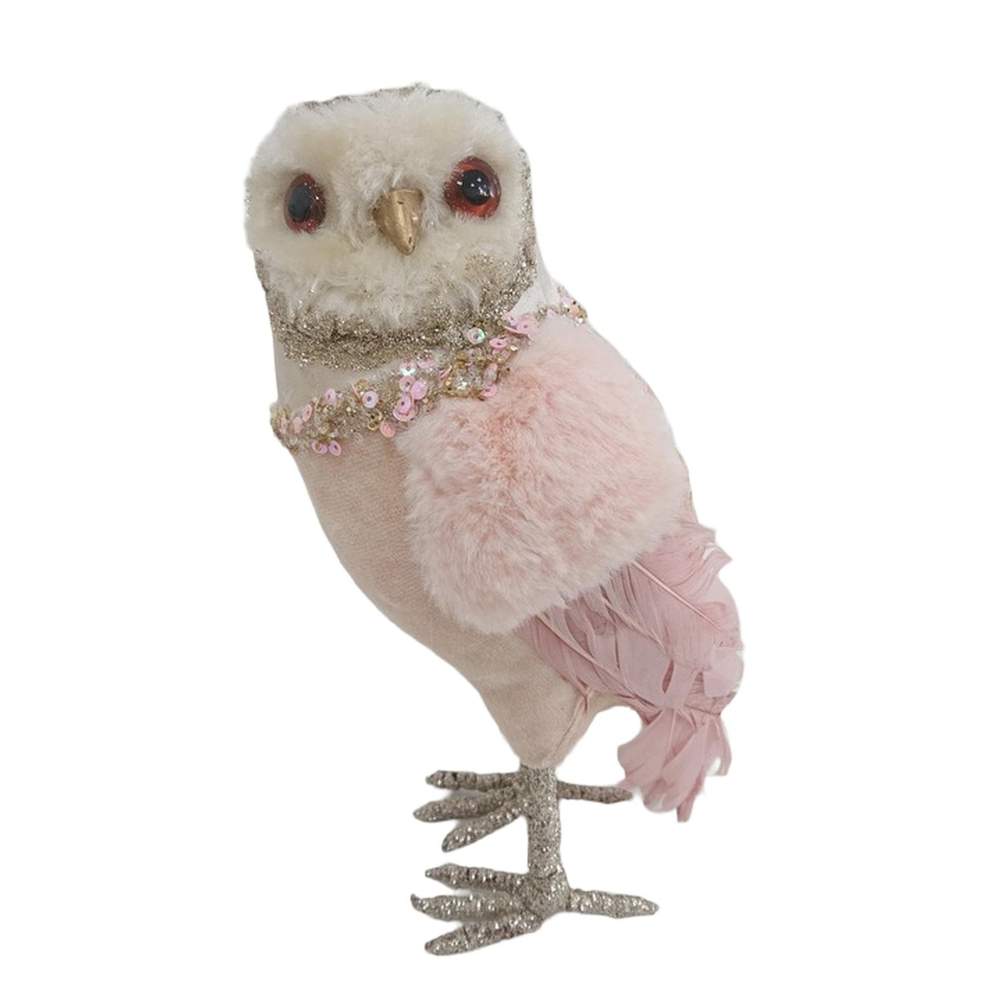 PINK VELVET OWL - 200-2400316