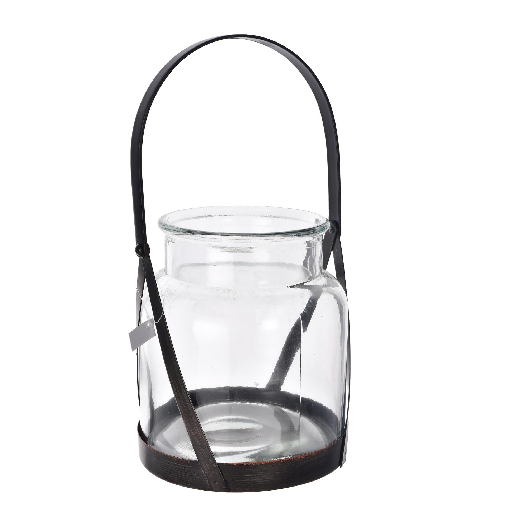 METAL LANTERN W/GLASS - 200-4200018