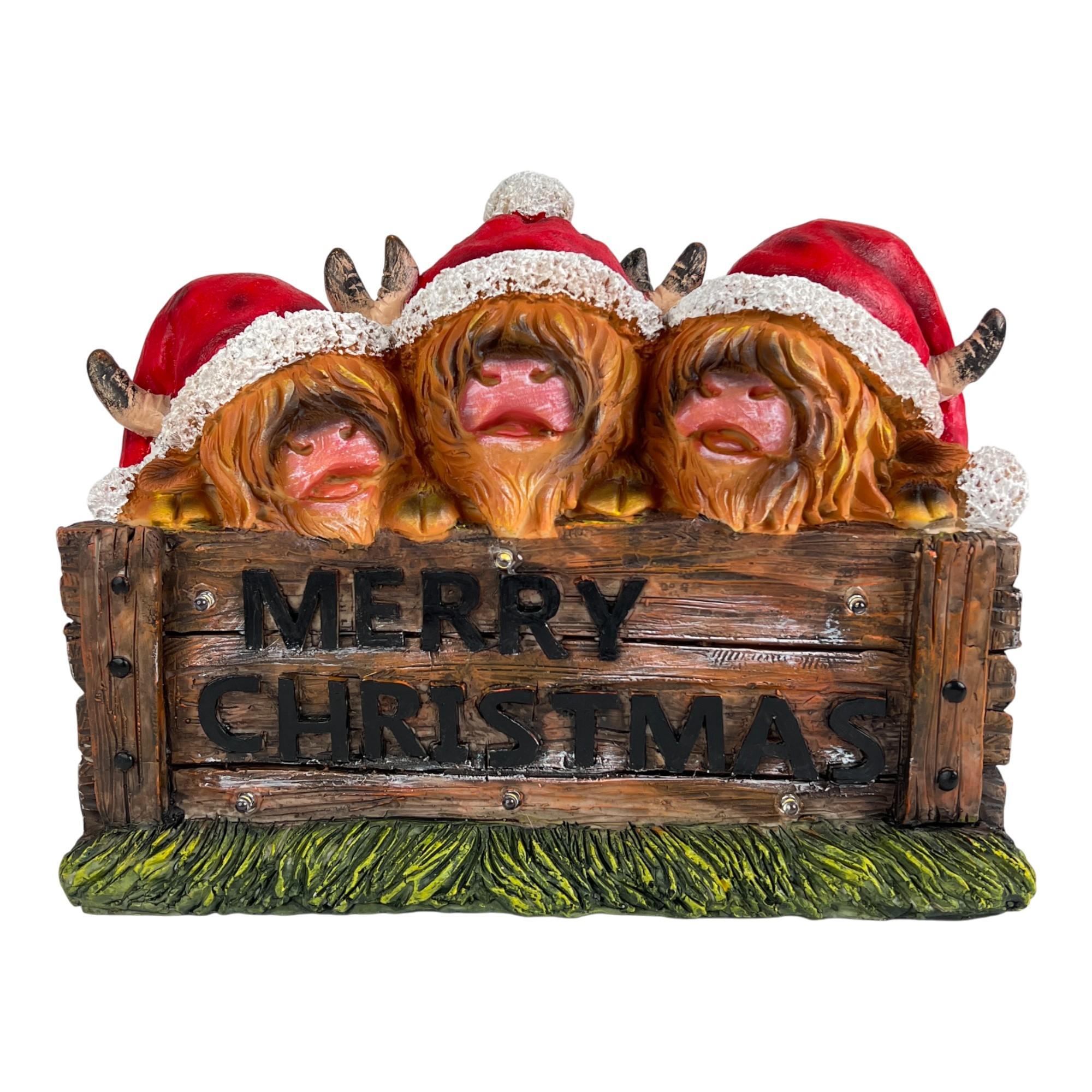 POLYRESIN HIGH LAND COW WITH LED LIGHT - 200-4500087B