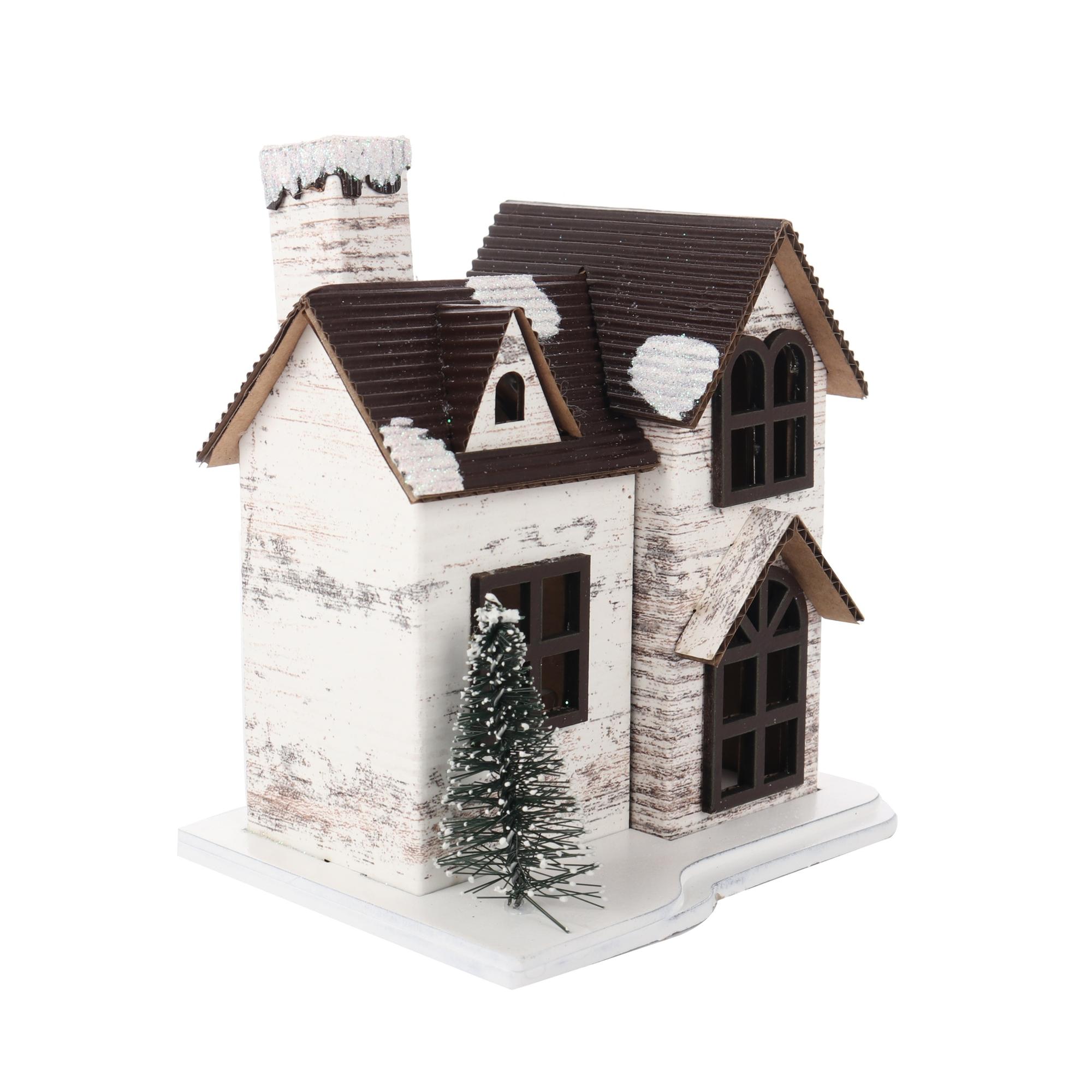 PAPER HOUSE W/LED LIGHT & 2PCS - 200-6600158B