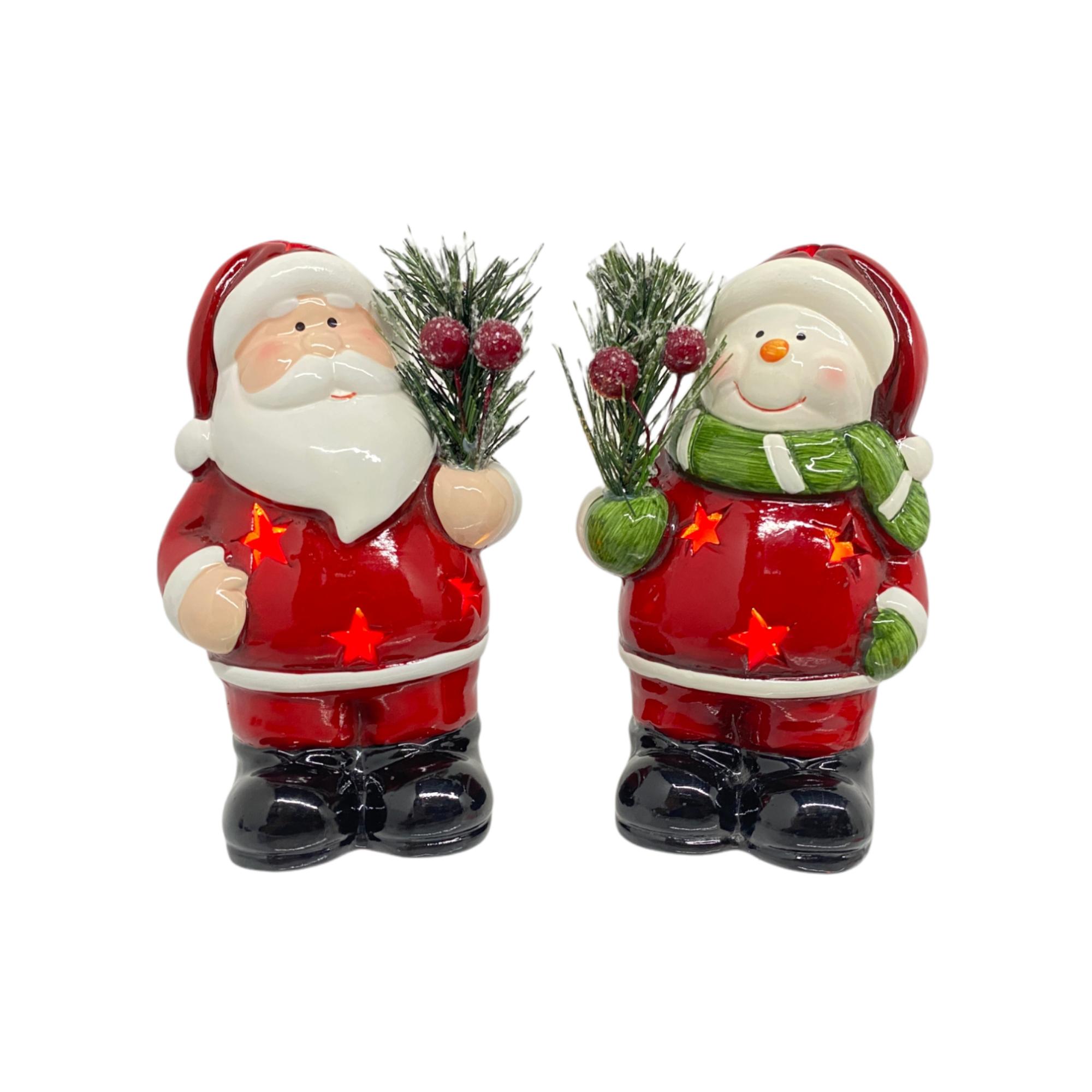 SANTA & SNOWMAN W/LIGHT ( USE2 PCS "LR44" BUTTON CELL INCLU - 200-6700009