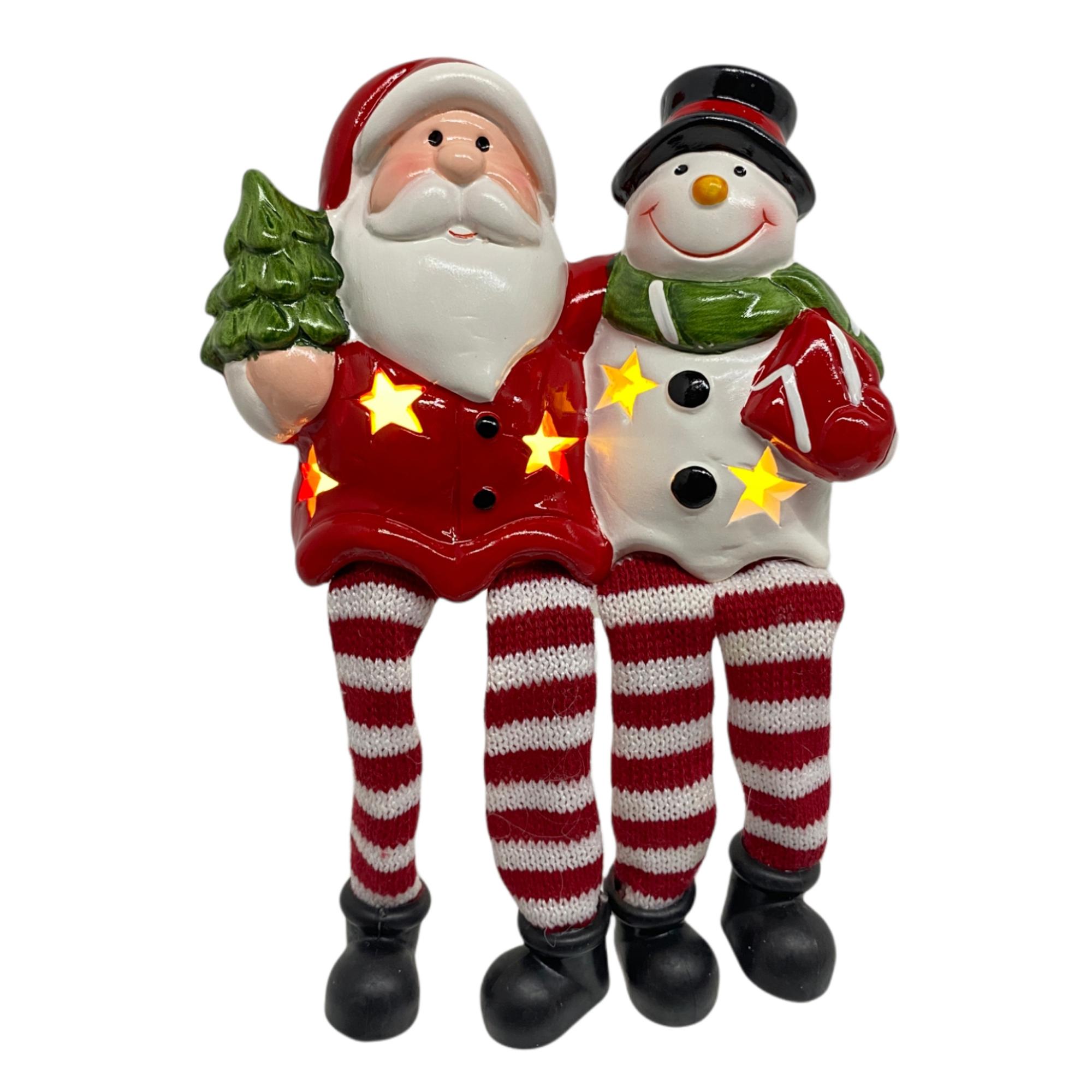 SANTA & SNOWMAN W/LIGHT ( USE2 PCS "LR44" BUTTON CELL INCLU - 200-6700016