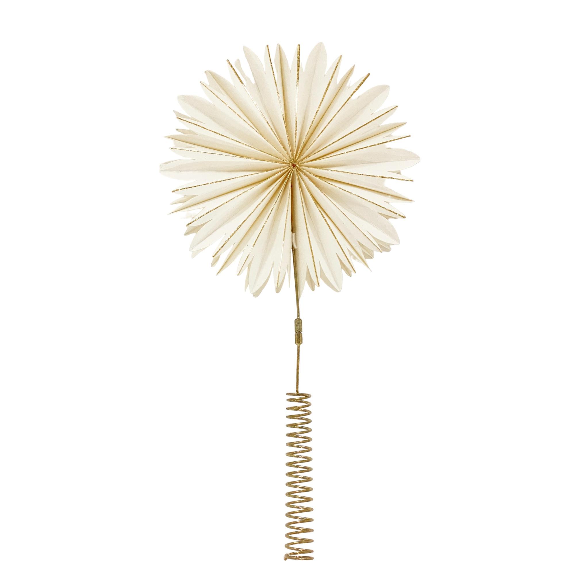 Fsc Mill Made Paper Tree Top With Gold Glitter & Gold Metal - 200-810003