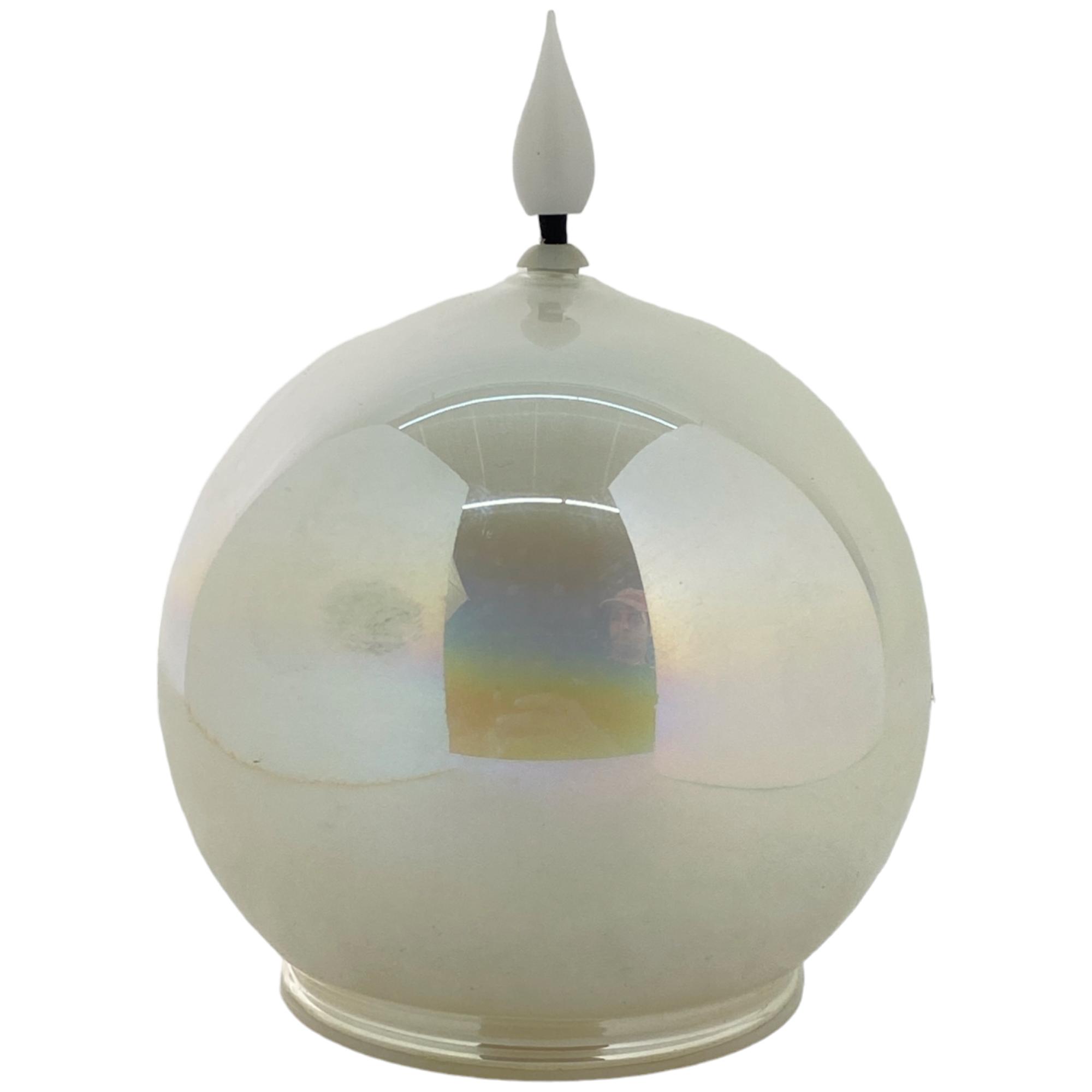 LED GLASS BALL WITH WATERDROPFLAME SMOOTH SURFACE 1LEDWARMW - 200-9100419