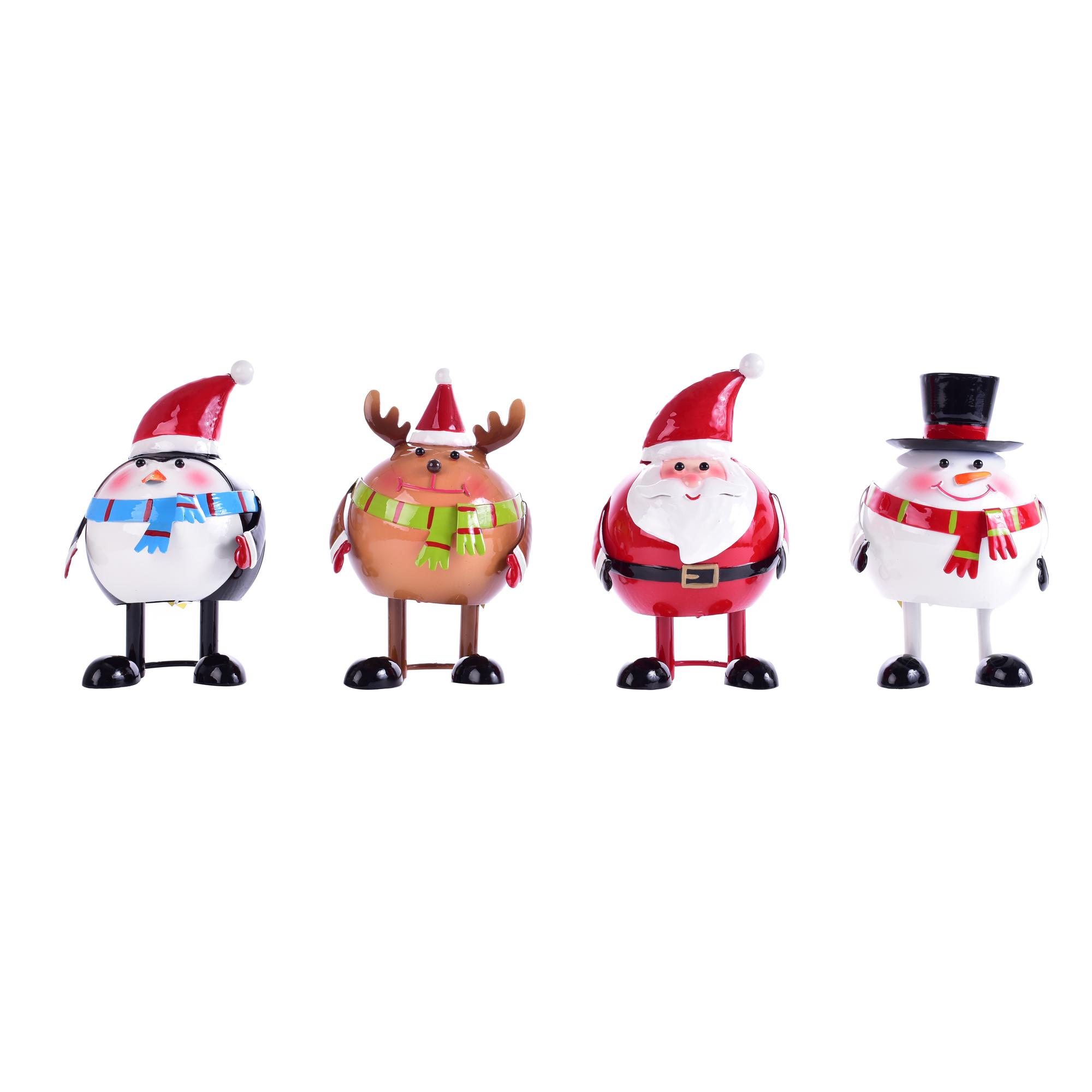 IRON 4ASST SANTA/SNOWMAN/PENGUIN/DEER DCOR - 201-0900047