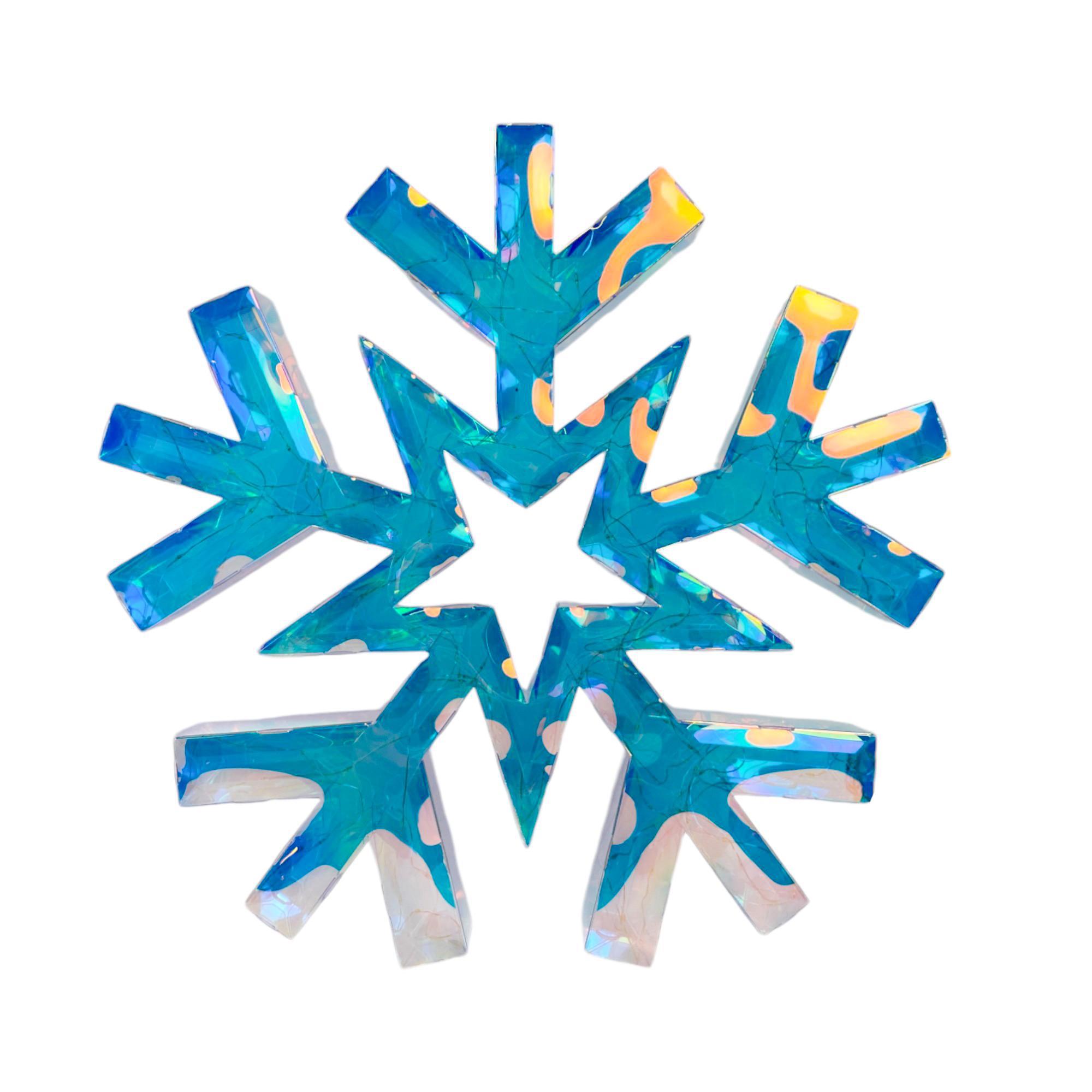 PLASTIC HOLOGRAPHIC SNOWFLAKEWITH LED LIGHT (INCLUDE USB CA - 201-0900147U