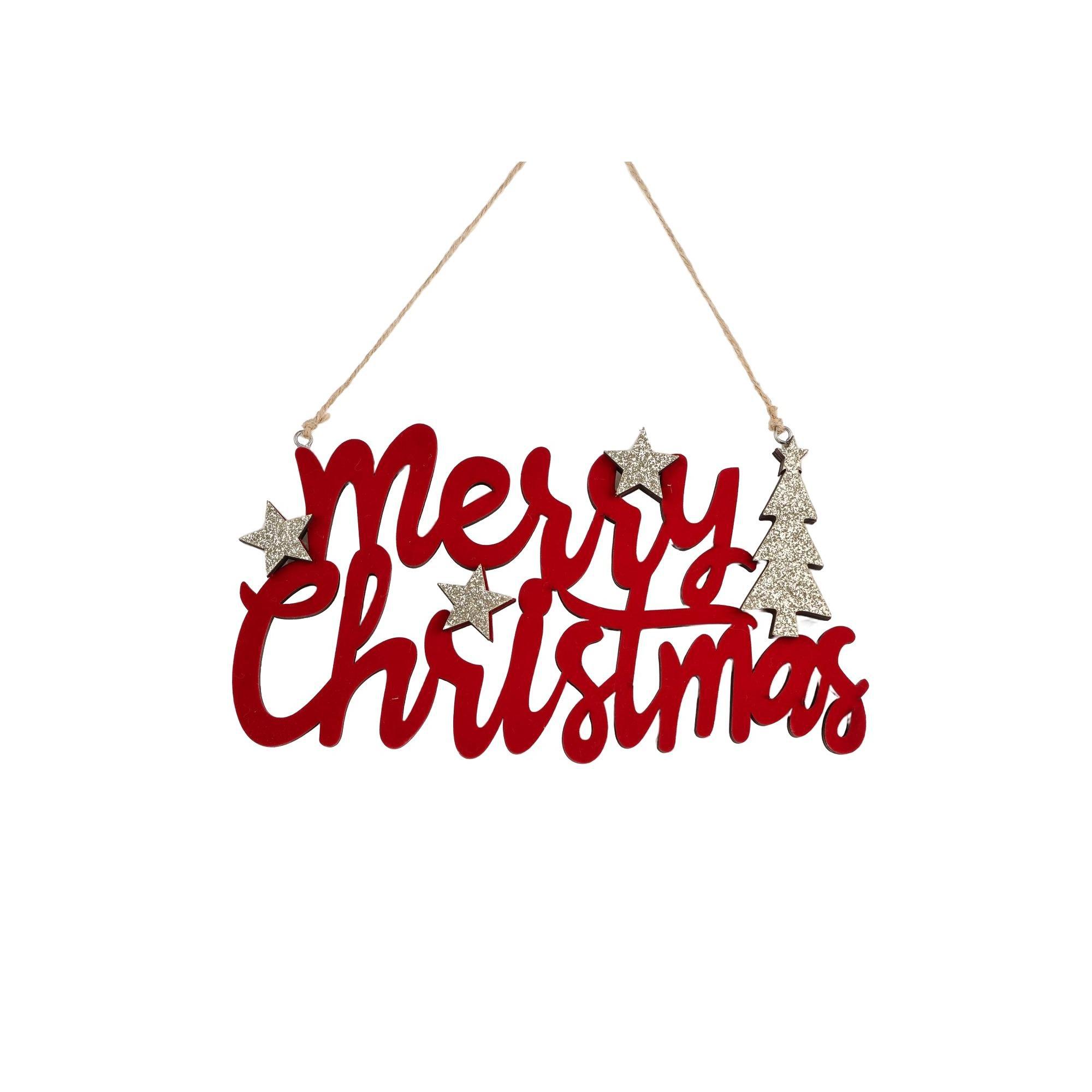 WOODEN XMAS HANGING DECORATION - 201-2500527