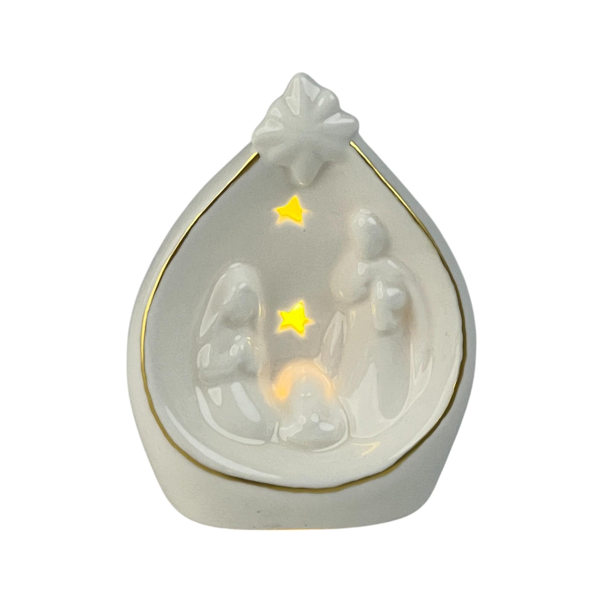 CERAMIC HOLY FAMILY W/LIGHT (USE 3 PCS OF LR44 BATTERY INCLU - 201-2801076