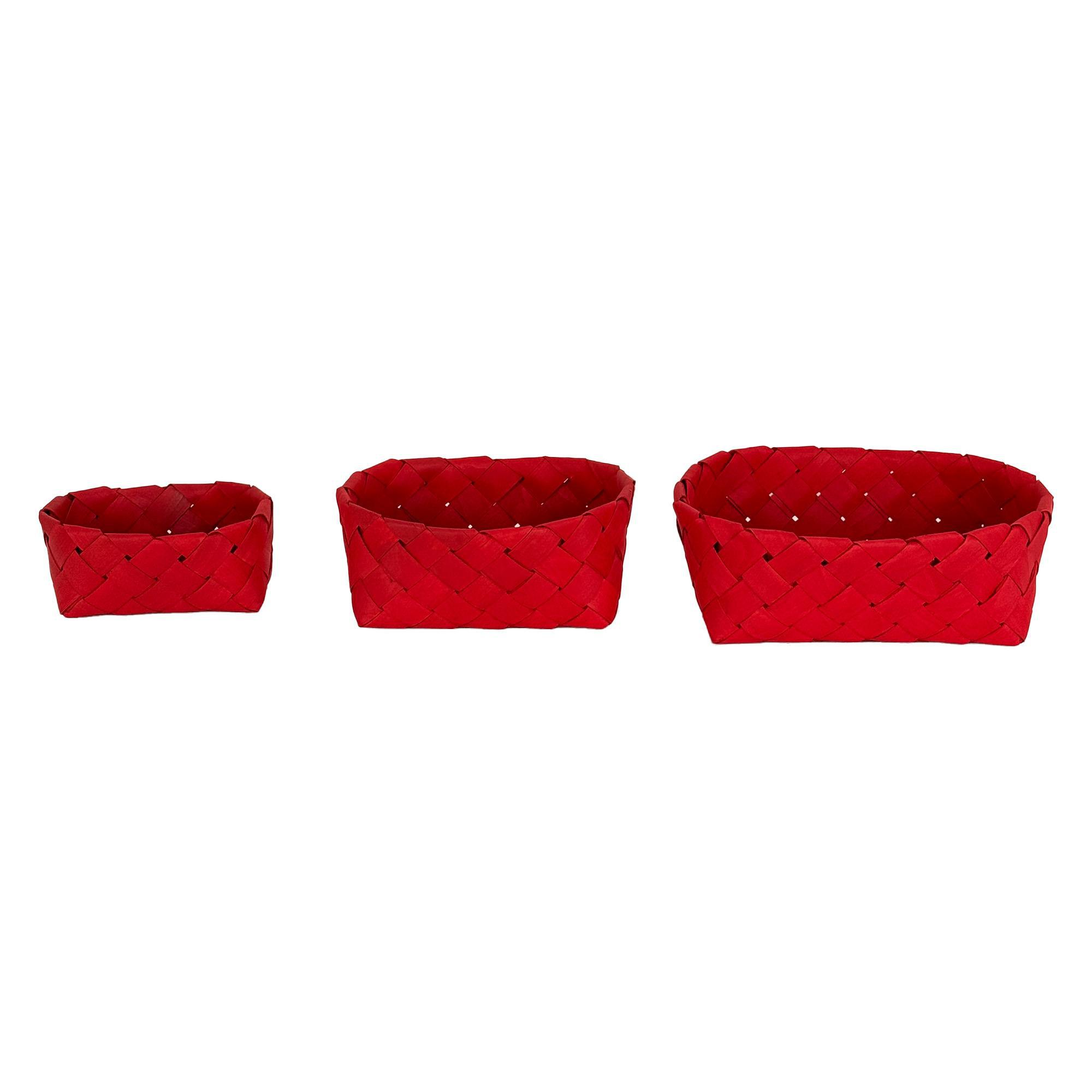 SET OF CHIPWOOD BASKETS WITHOUT PLASTIC LINNER - 201-6102706