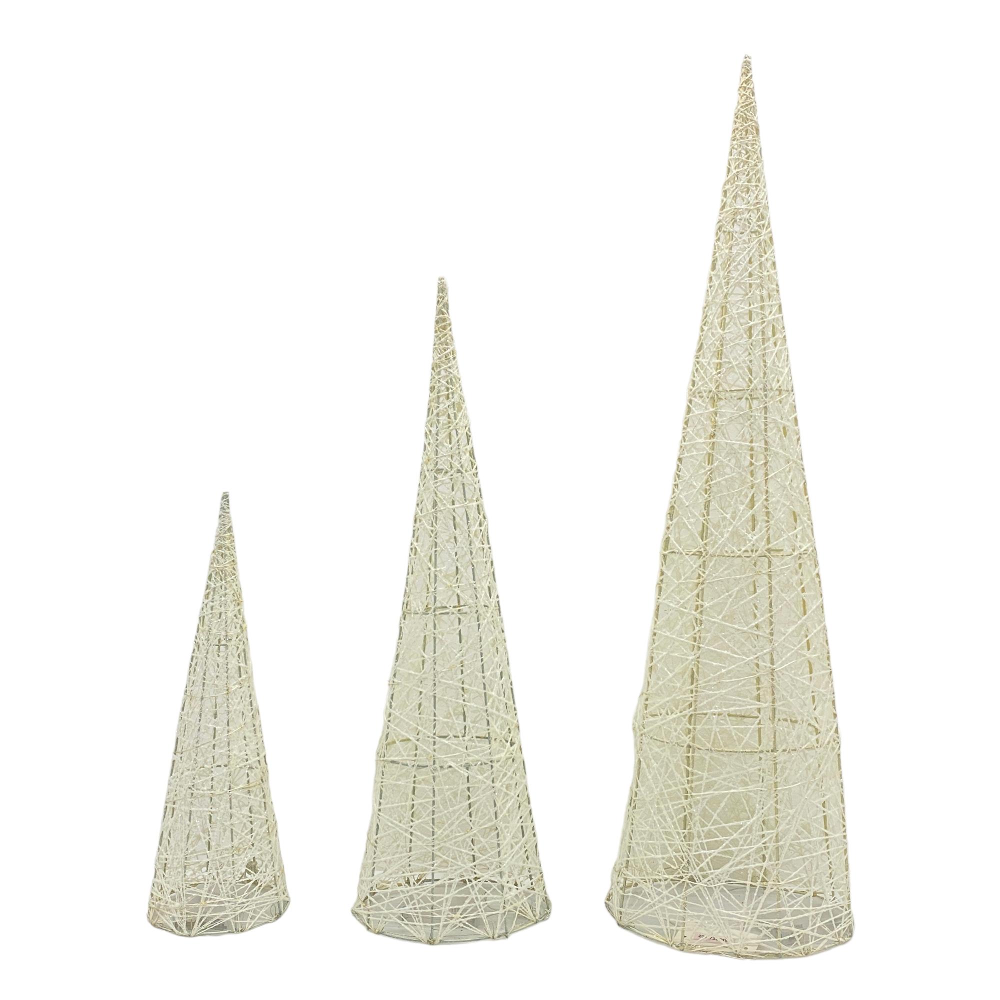 SET OF 3 COTTON CONE TREE - 201-7200199