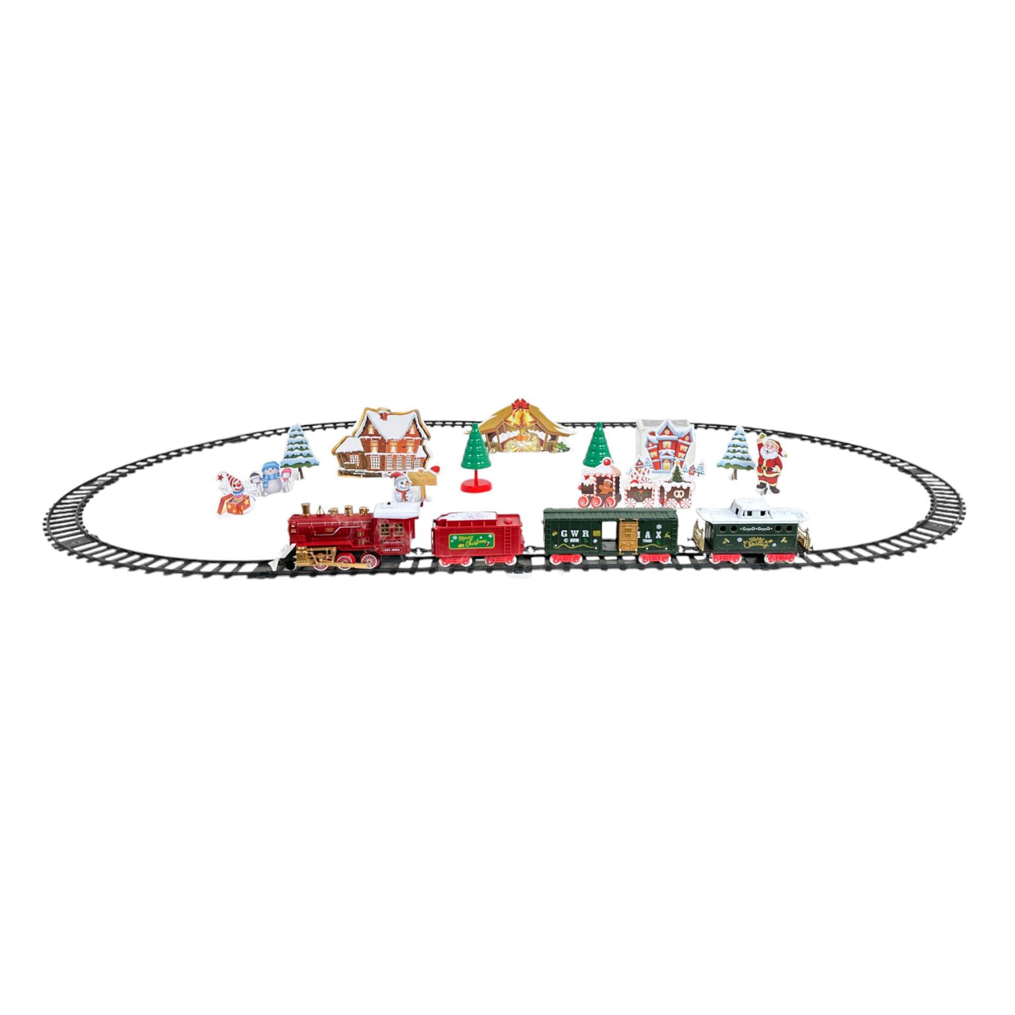 B/O CHRISTMAS TRAIN WITH LIGHTMUSICSMOKING 20PCS - 201-7800104B