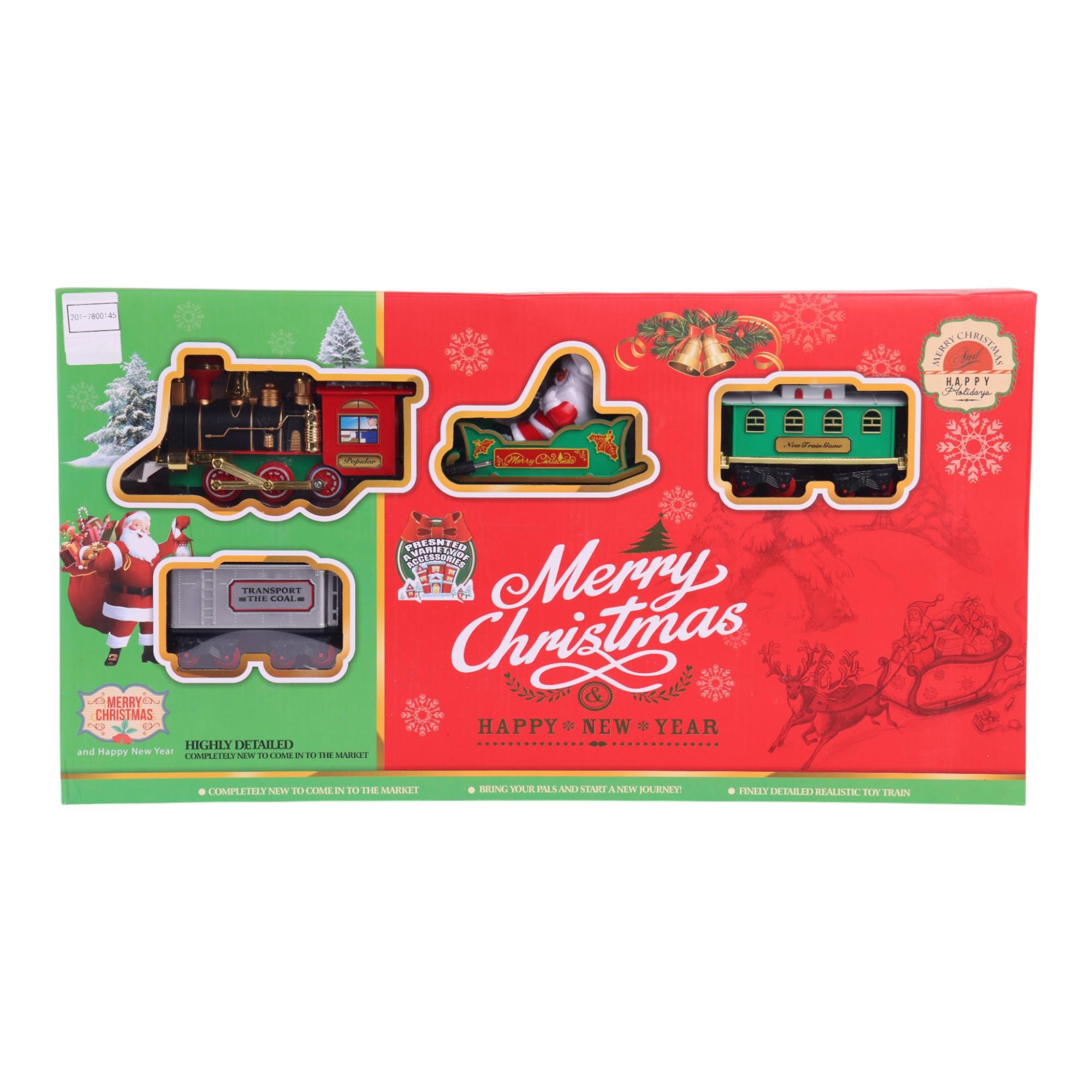 Christmas train with light music smoke 14pcs - 201-7800145B
