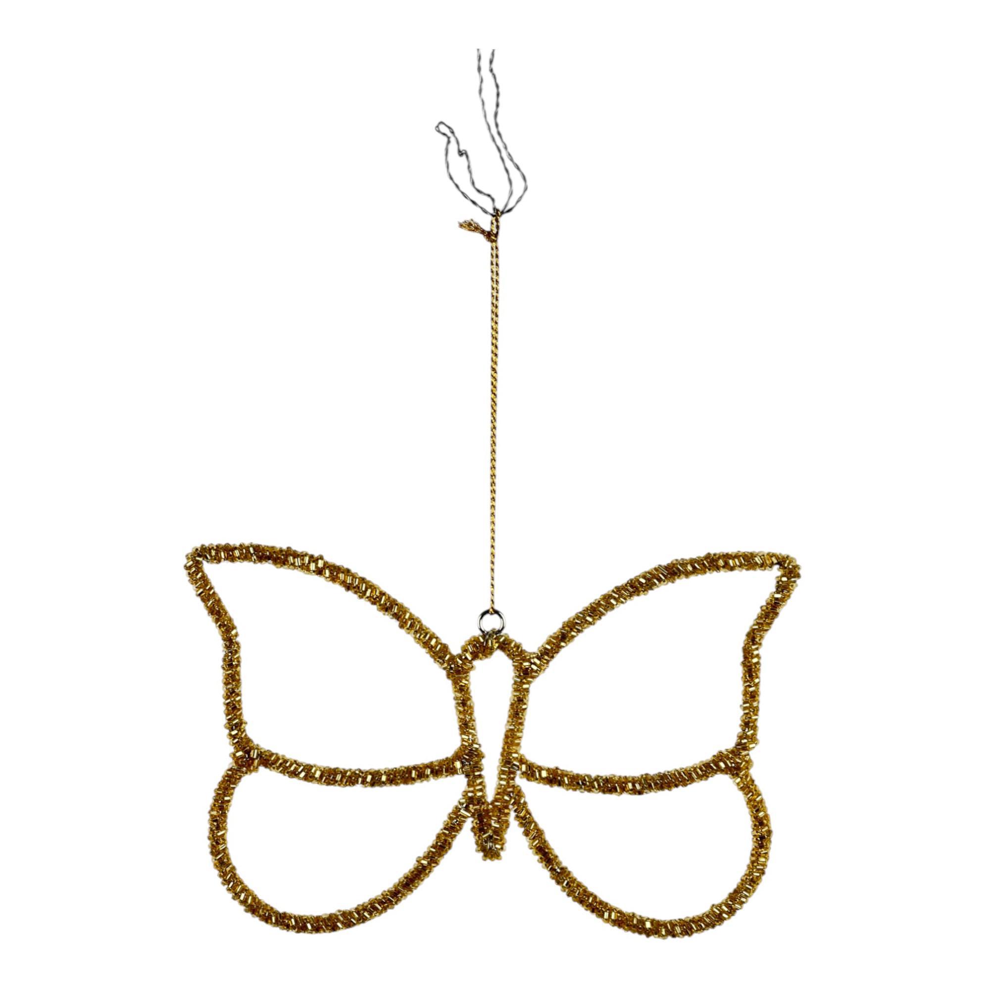 DECORATIVE GLASS BEADED BUTTERFLY HANGING - 201-840085